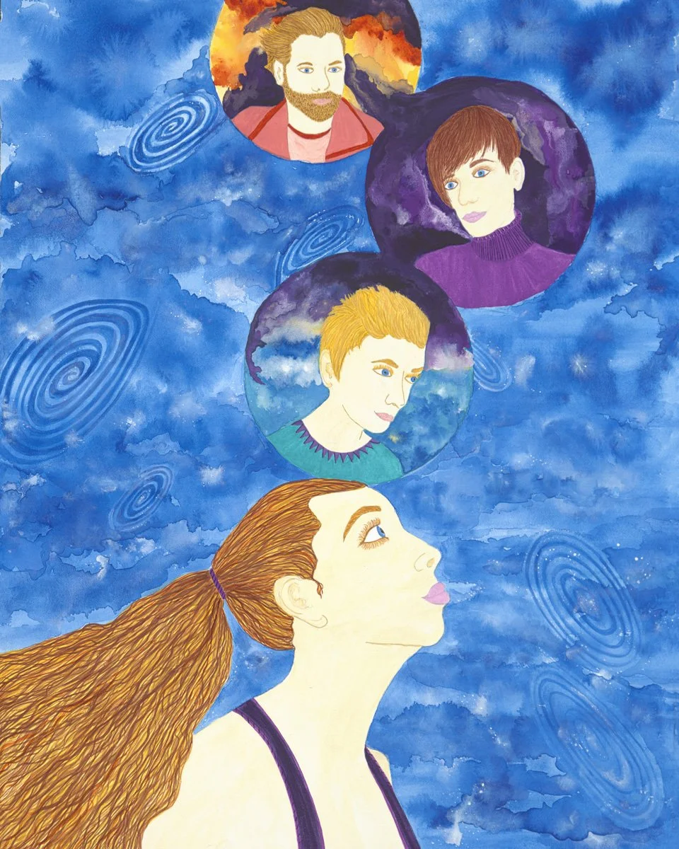 Options in the Universe, 20” x 16”, watercolor & gouache