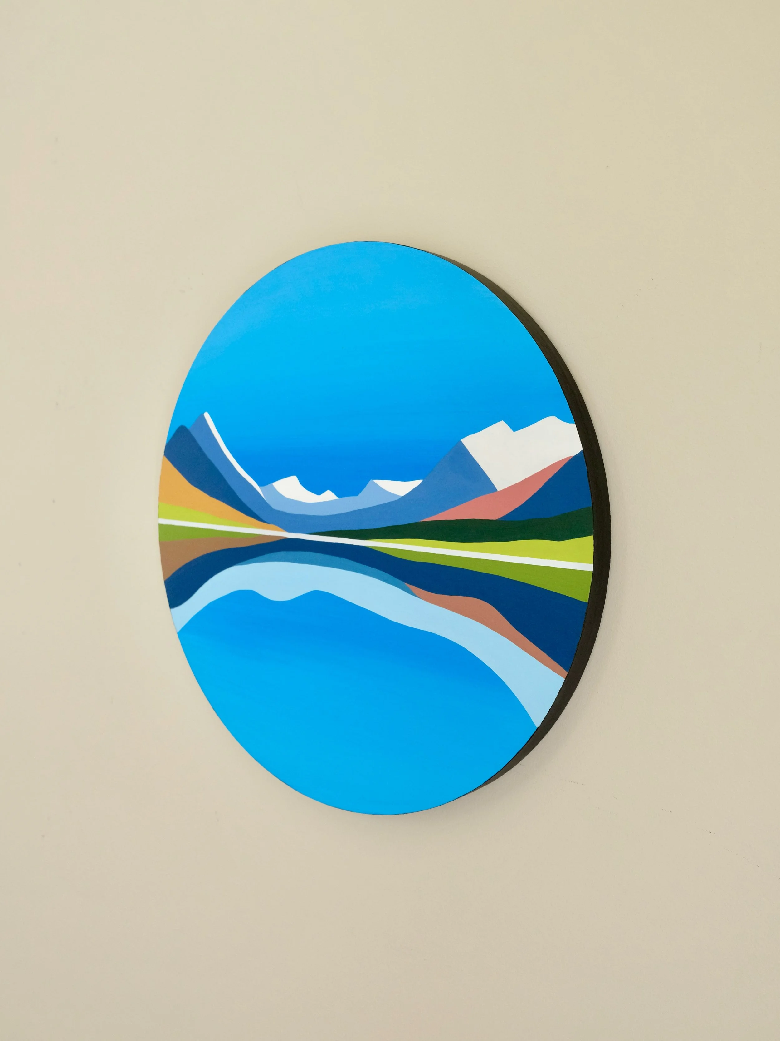 Showing off my second (and last) painting for the upcoming @sweetsixteenshow group show on October 1. All artworks are sold for $400 - a hot deal - and can be shipped within Canada! 

This painting features the stunning view of Waterton Lakes from th