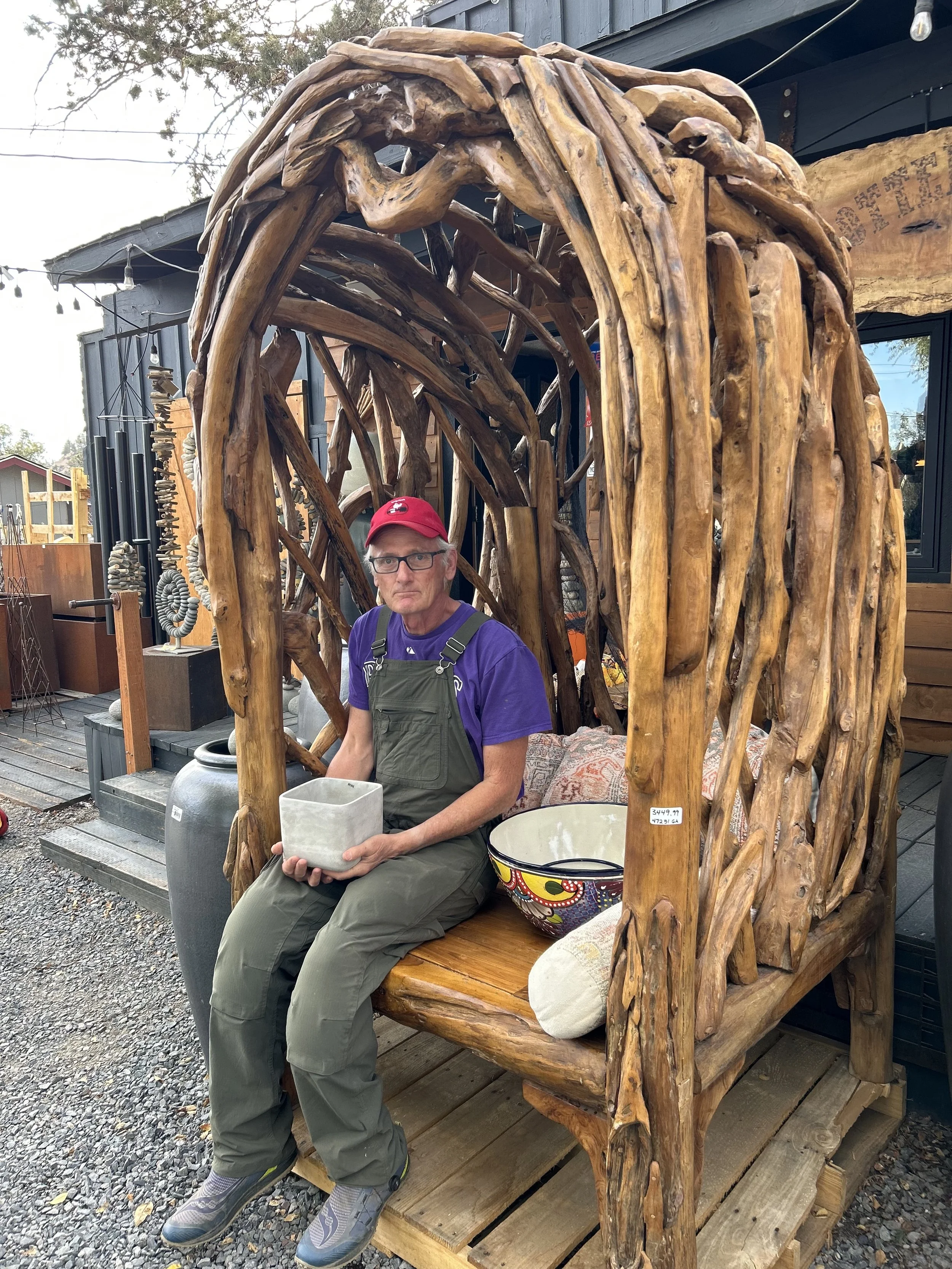  First Prize &middot; 2024  Megan Marten  Snapped this American Gothic pose of her father Mike with his new found Talavera and concrete pottery treasures. We just thought it too classic not to be a winner! 