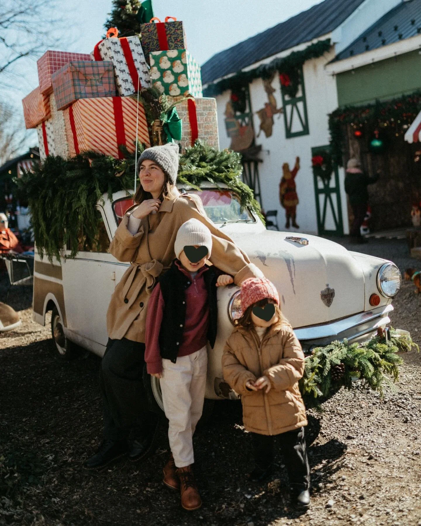 Did our own Christmas photos (per usual) and thanks to a passerby for one group iPhone photo of us🎄Happy December 1st!