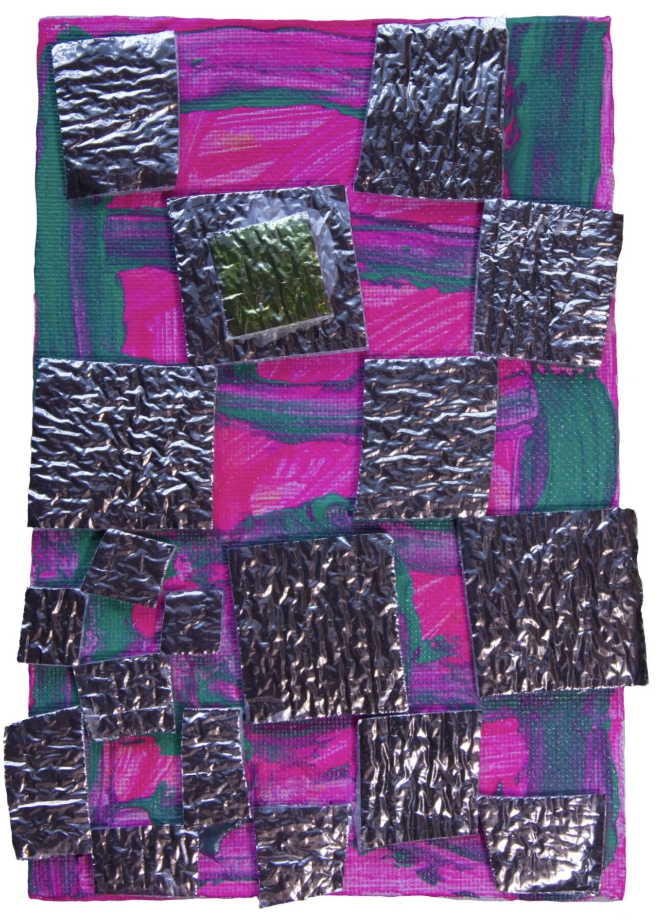 Clock-less Eternity, reflective material, acrylic paint, 4 x 6", 2026