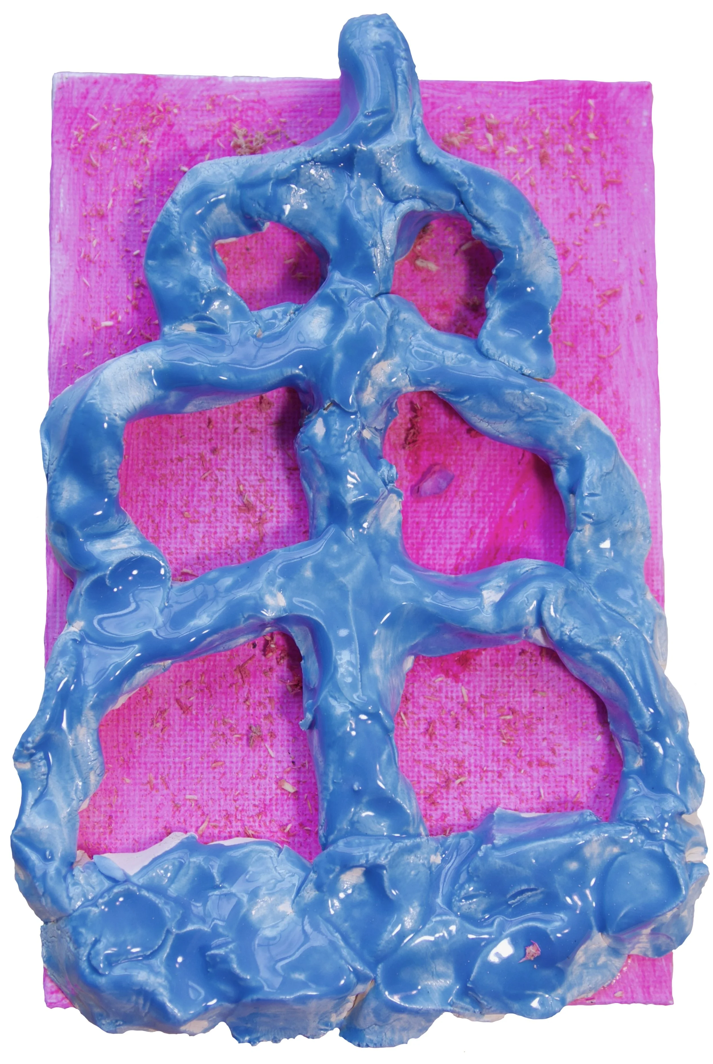 Lovers figure, glazed ceramics, acrylic paint, 4 x 6", 2026 