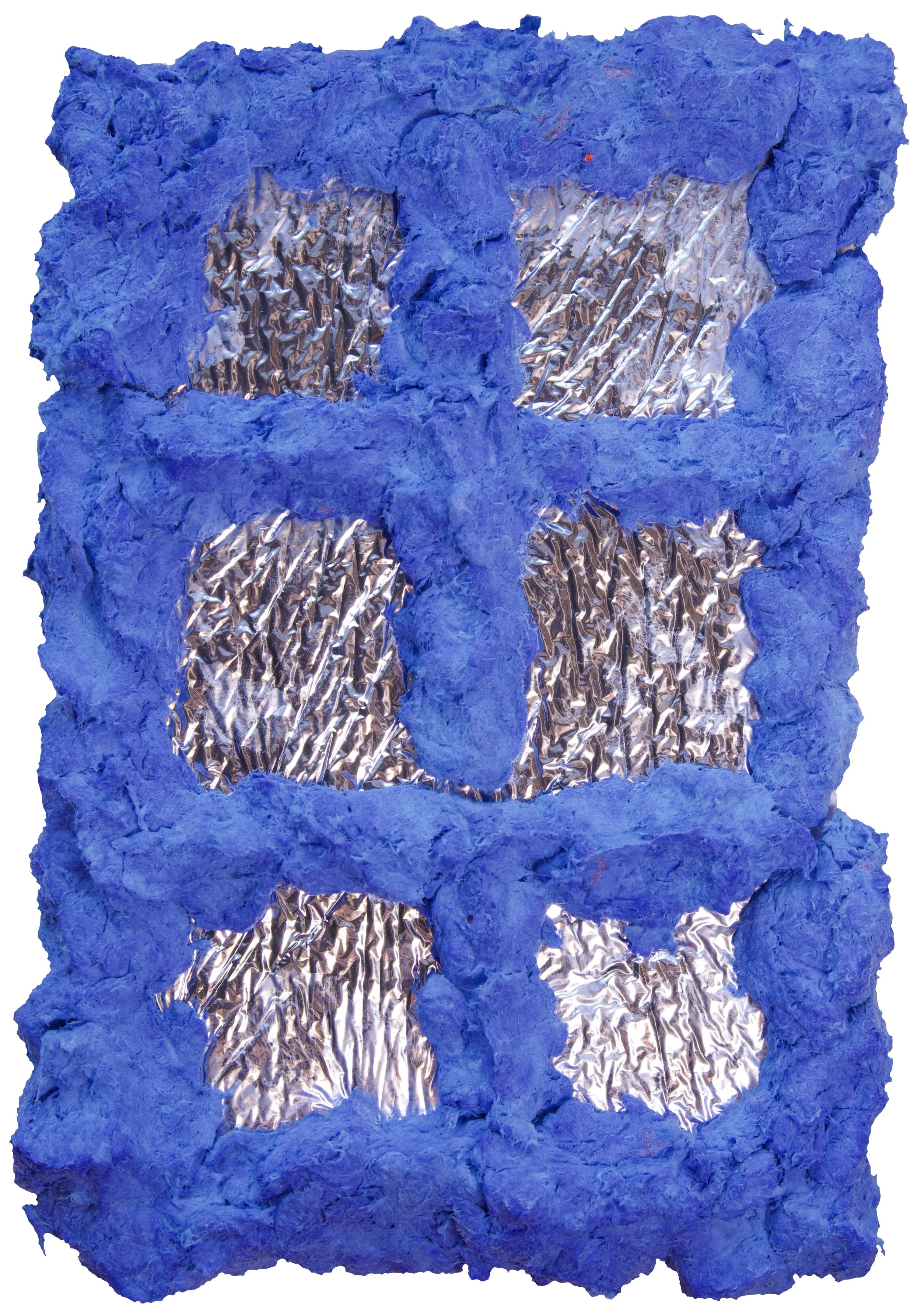 Cathedral feeling, reflective material, paper pulp, acrylic paint, 4 x 6" 2026