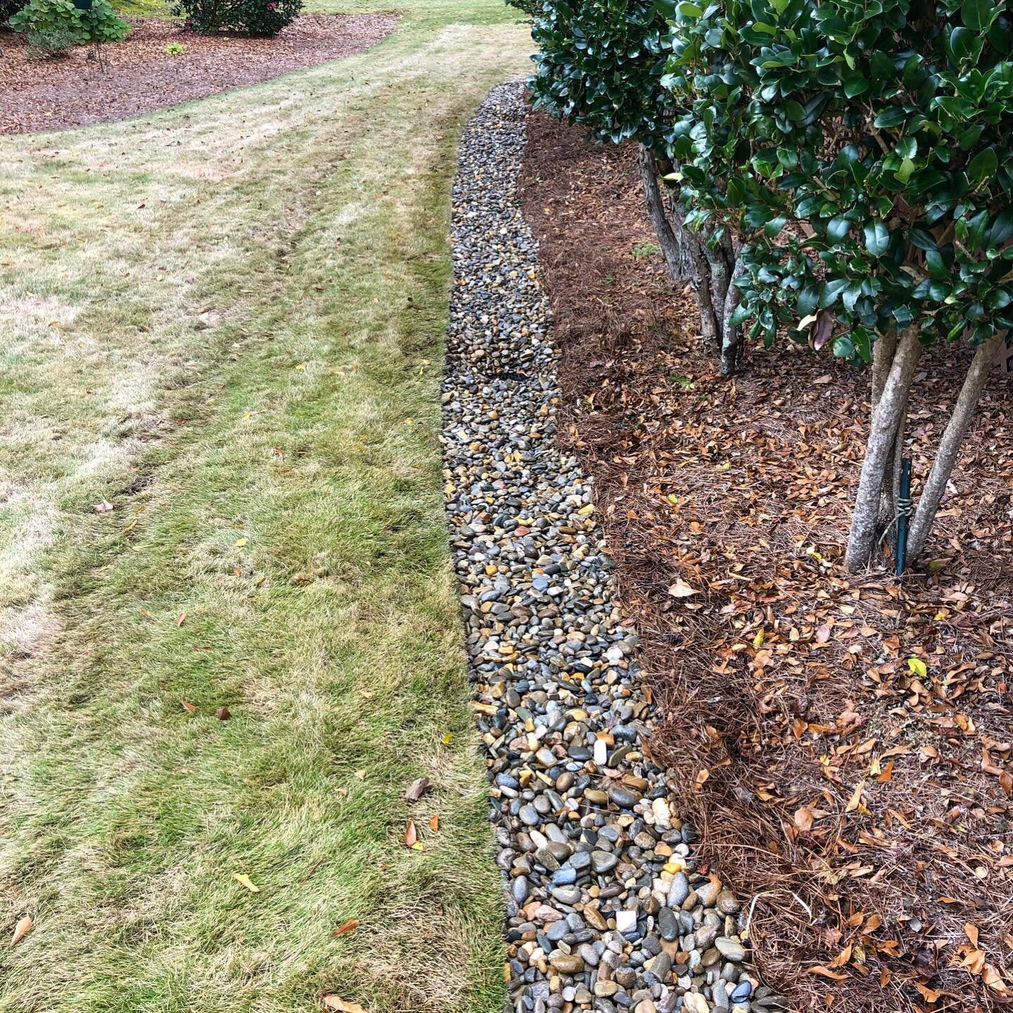 DRAINAGE:

These before &amp; afters show you how adding drainage rocks can provide function and aesthetics