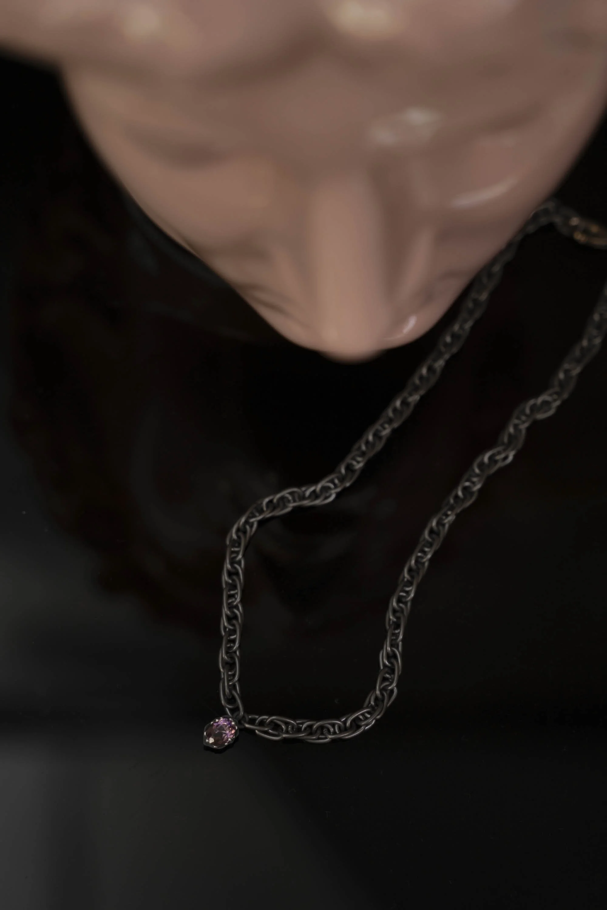 Twine Necklace - Titanium & Amethyst