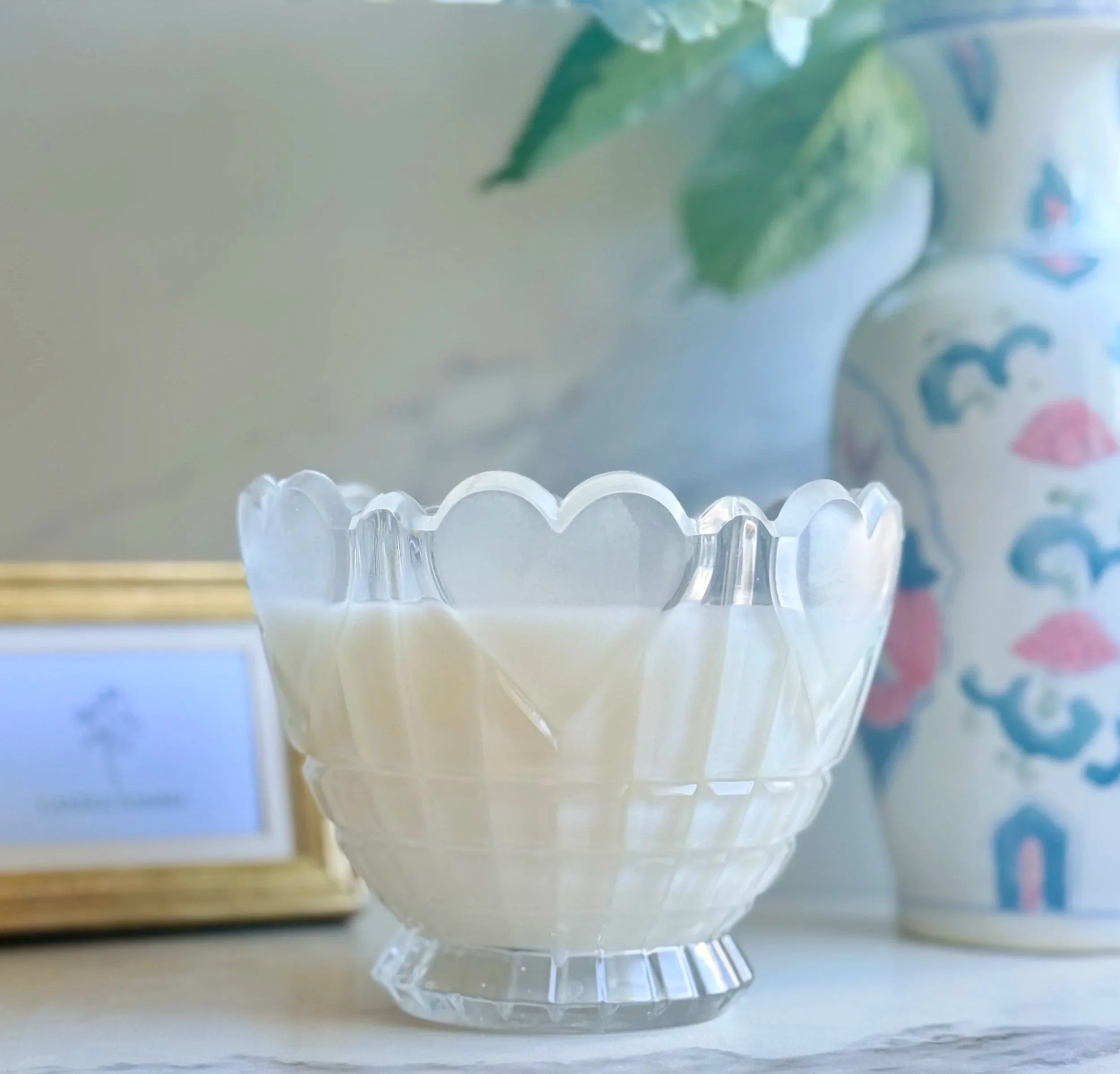 1986 "Frosted Heart" Etched Crystal Bowl by FTD Art Glass