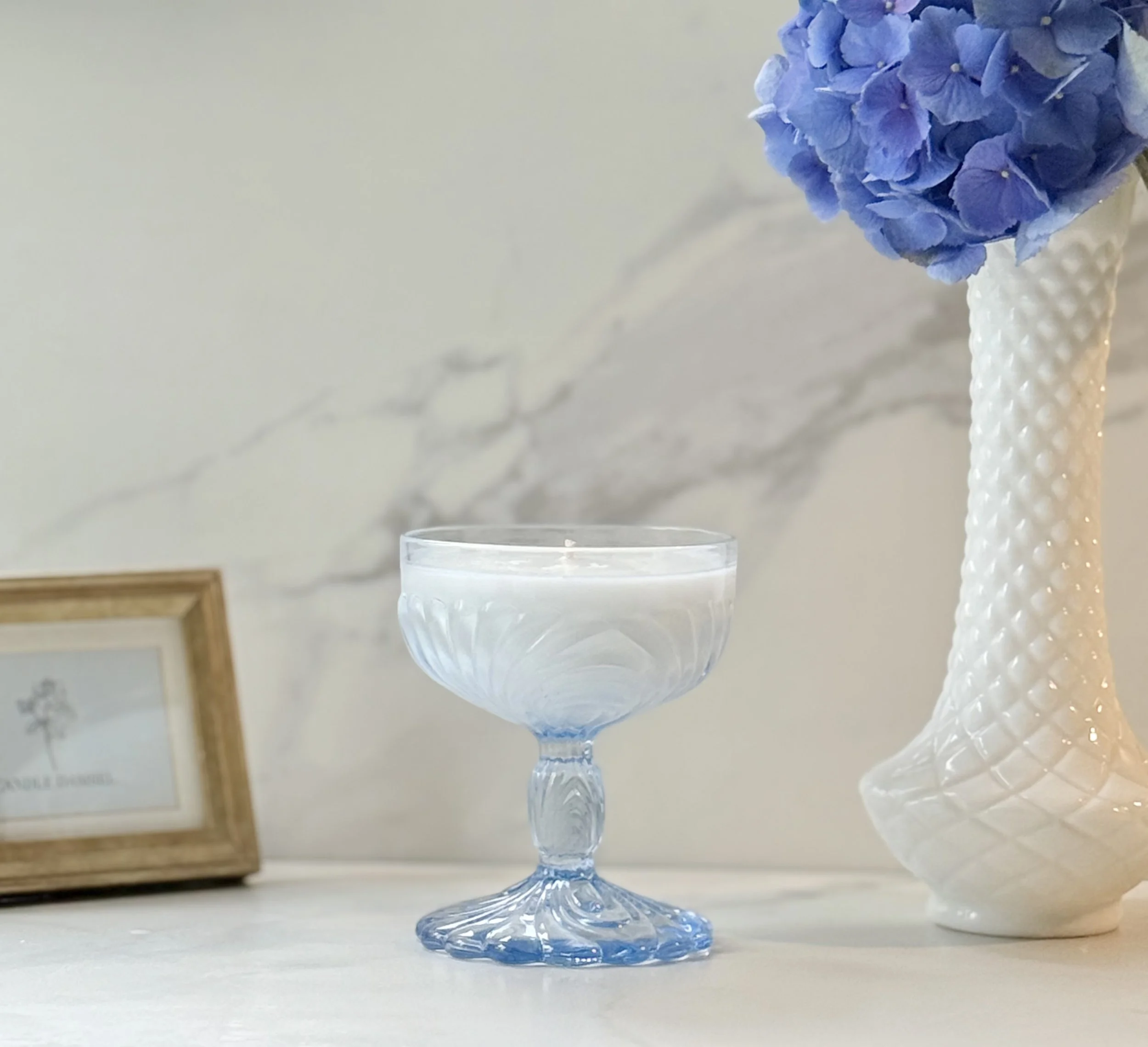 1936-1945 "Caprice Moonlight Blue" Champagne by Cambridge Glass