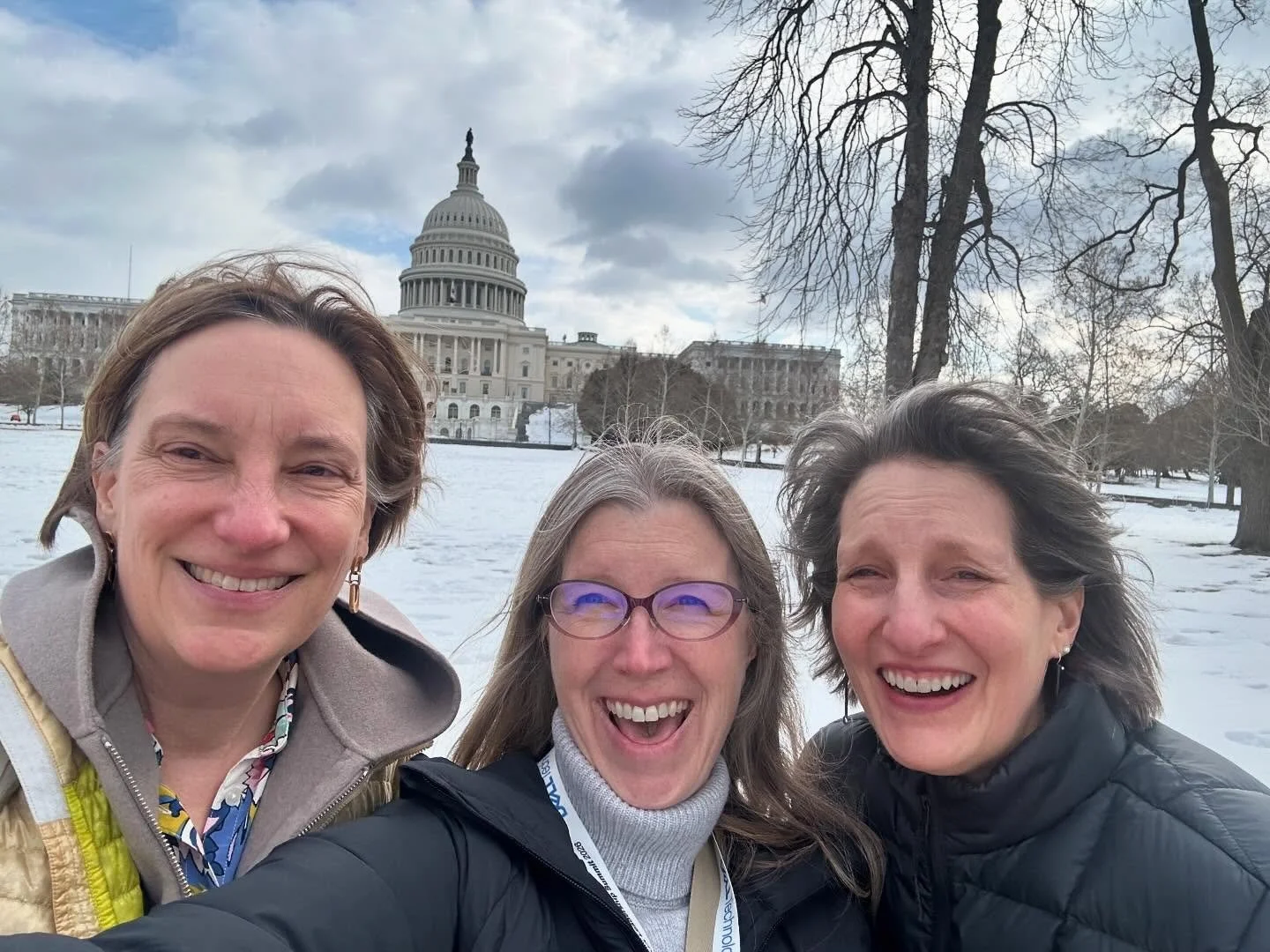Cold in DC today! But awesome day on the Hill with Katie Sutherland, AIA and Sloane Mayor, AIA. Great meetings with Senate staffers and our Reps Maggie Goodlander and Chris Pappas. All agreed to support passage of important bills on Design Freedom fo