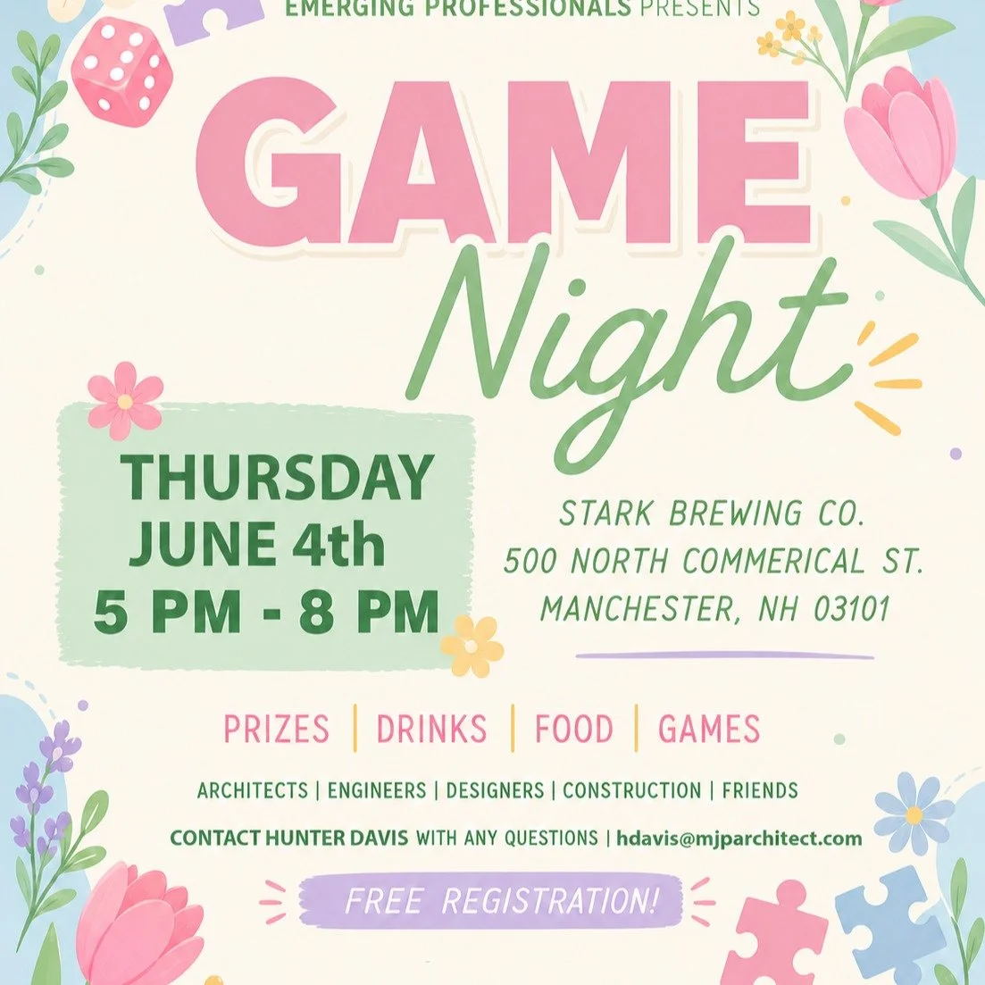 Don't miss the fun at the fourth annual Game Night!

Come out after work for some good fun with fellow architects, engineers, designers, construction friends and more.

Hosted by the AIANH Emerging Professionals but not just for Emerging Professional