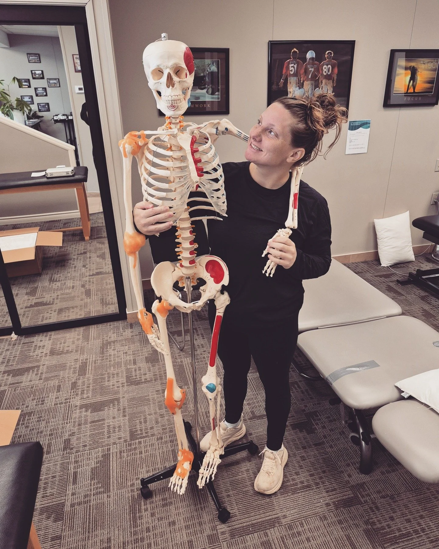 Big hire at the clinic this week

Meet our newest team member&mdash;great posture, never complains of pain, and already fully bone-ified in anatomy.

Downside: a little stiff with patients&hellip; but we&rsquo;re working on his mobility 😉