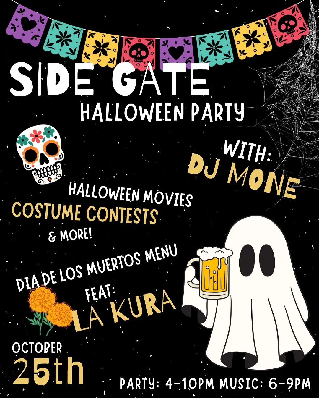 Its spooky season in full swing! Our Halloween party is this Saturday! Halloween Trivia is next Wednesday Oct 29th! Make sure to swing on by this week for some spooky vibes! Get your costumes ready for Saturday and our Costume Contest! Winners get fr
