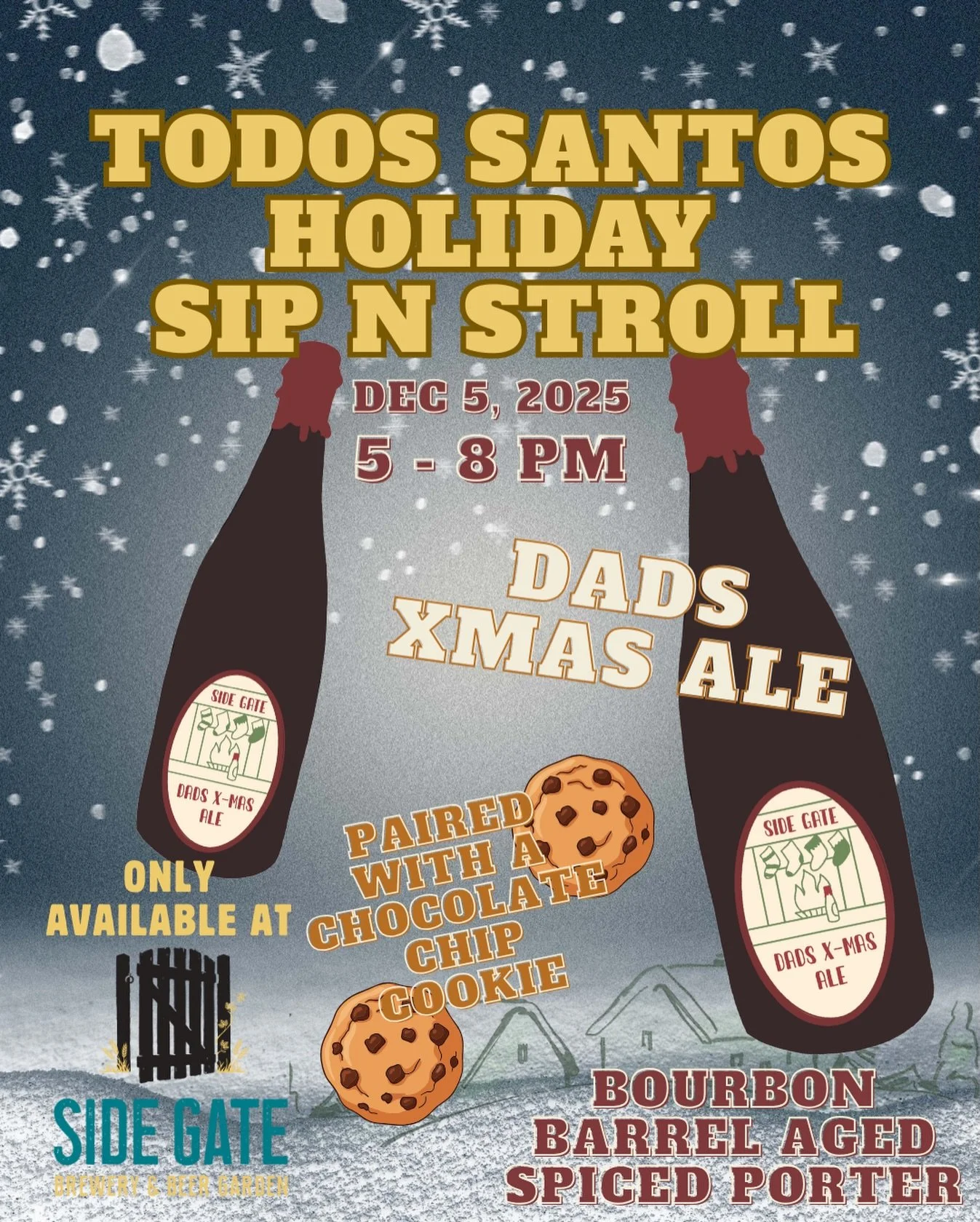 Tonight&rsquo;s the night! Concord&rsquo;s Todos Santos Sip n Stroll is here! Tickets are still available for $25, and include a pour of Dad&rsquo;s Xmas Ale and a Chocolate Chip Cookie! Grab a bootle to go after, they make great gifts or a perfect h