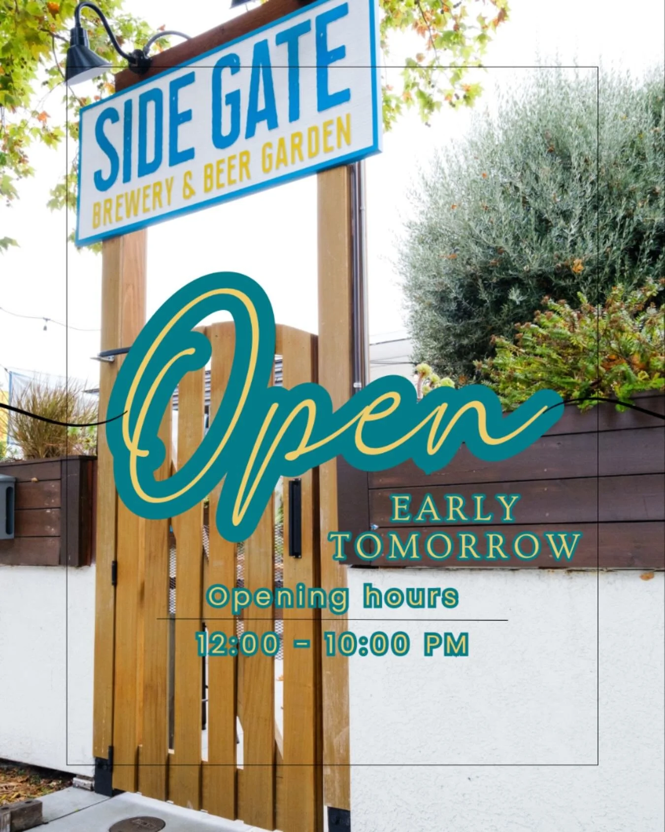 Off tomorrow and want to swing by the Side Gate? We have you covered with opening hours of 12-10pm! Swing by today to continue enjoying our football Sunday pitcher special and see who makes it to the next step! Signature Burgers is also here today wi