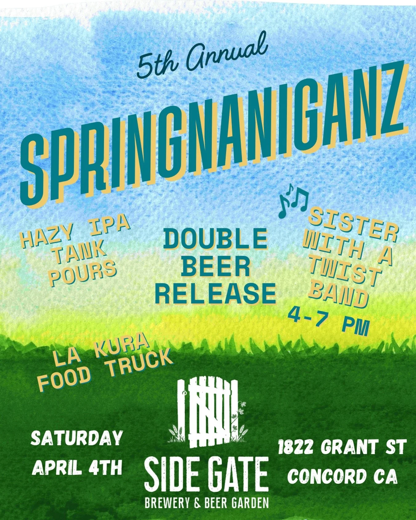 SAVE THE DATE! Our 5th annual Springnaniganz Party is coming up! With delicious food, live music and a special DOUBLE beer release featuring tank pours of Springnaniganz Hazy! It&rsquo;s always a wonderful time full of fun, friends &amp; family! Chee