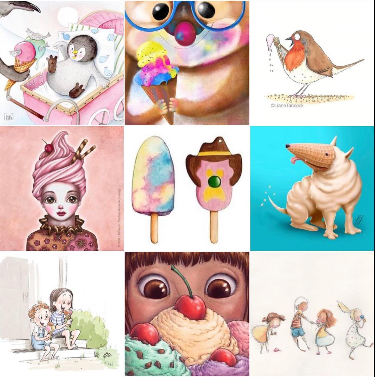 Can you guess which theme we&rsquo;re featuring on @theillustrationstation this week?? Loving these illustrations! 
.
.
.
.
.
.
.
.
.
.
.
.
.
.
#illustratorsofinstagram #childrensbookillustration #illustrationforkids #icecreamlover #icecreamlove #ill