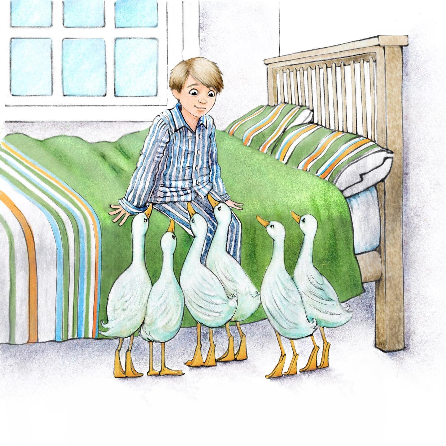 A little peek inside Too Many Ducks from Little Pink Dog Books. What would you do if six ducks showed up one day, expecting to play? I think I&rsquo;d be ok with it ;)
.
.
.
.
.
.
.
.
.
#picturebookillustration #picturebook #childrensbooks #illustrat