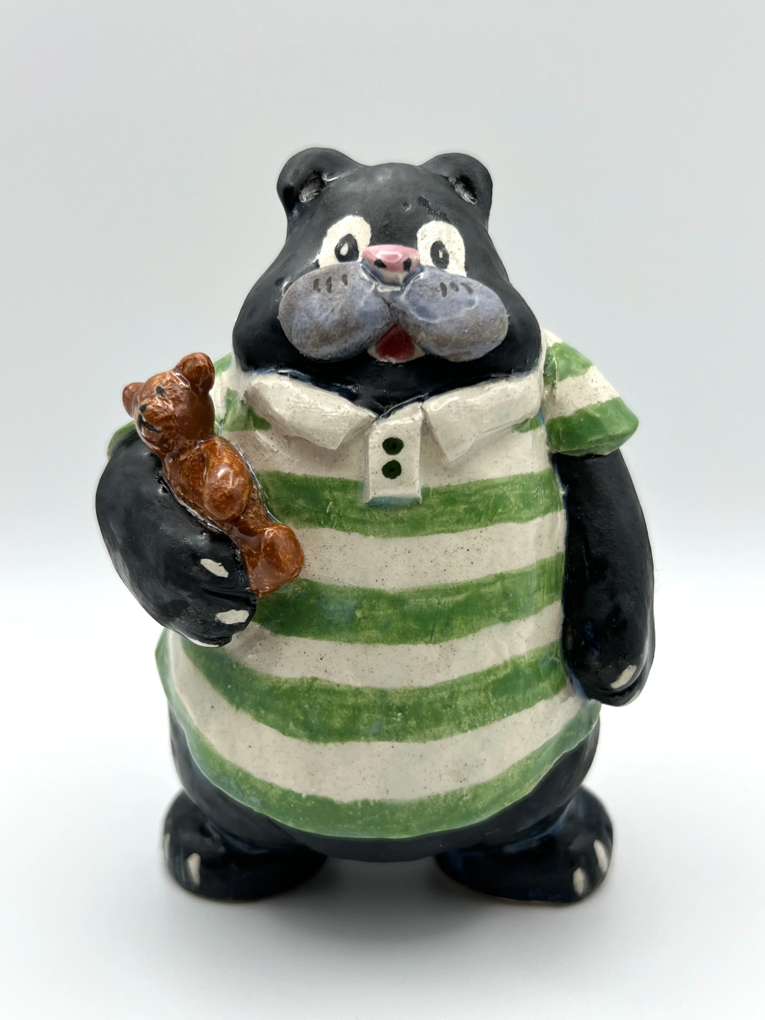 BLACK BEAR DADDY, glazed ceramic, 5.5" x 3" x 3", 2025