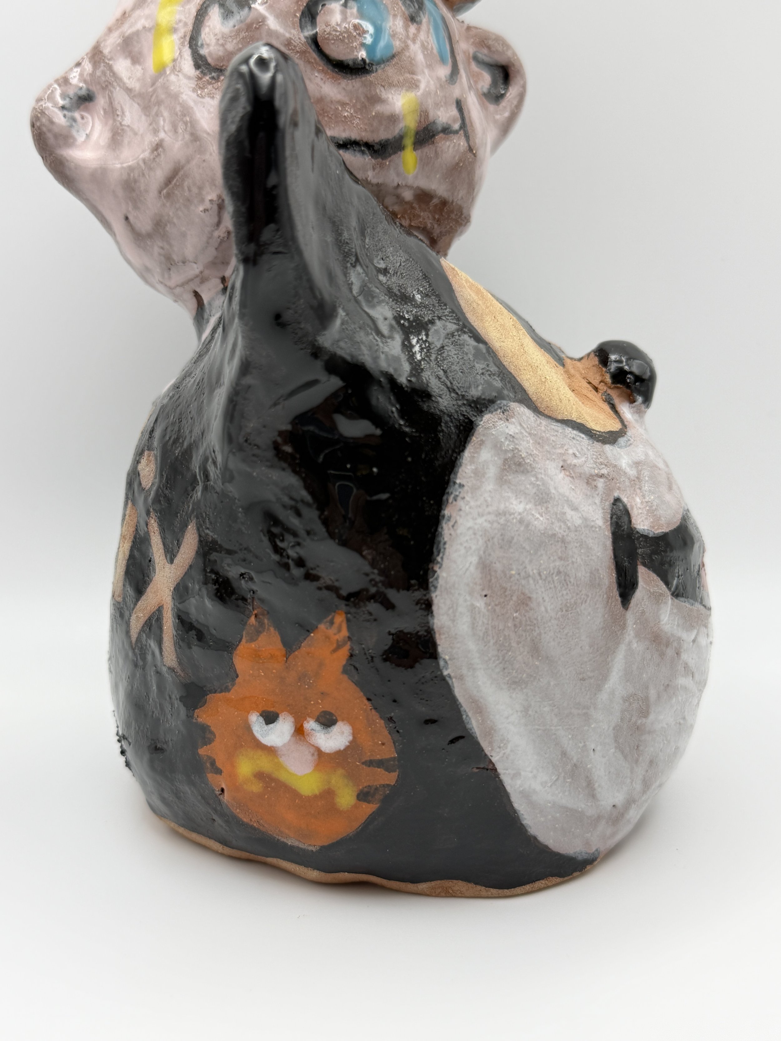 SUCK IT FEELIX (detail), glazed ceramic, 14" x 6" x 6", 2026
