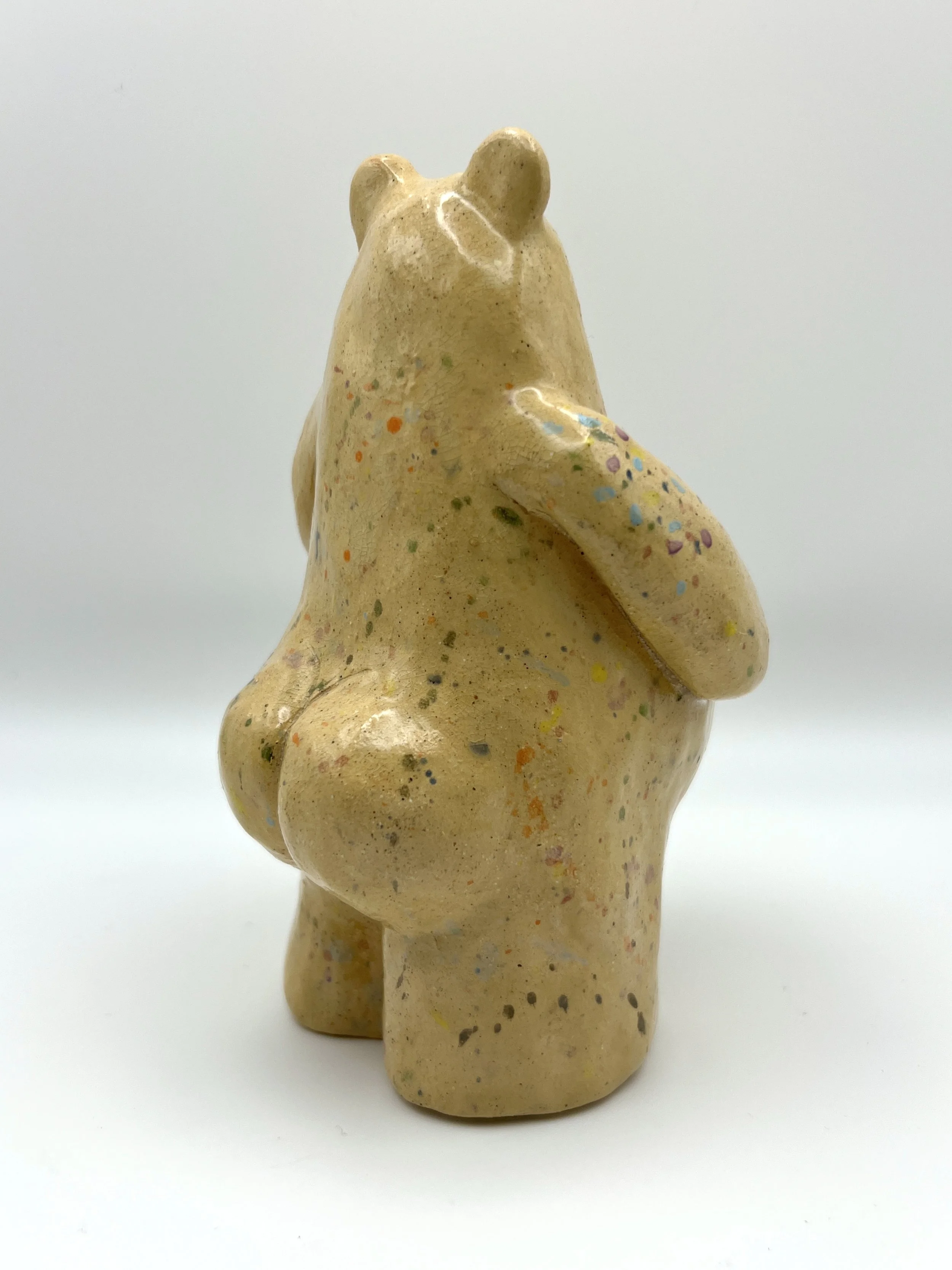 COSMIC BEAR WITH BBL, glazed ceramic, 6" x 3" x 4", 2025