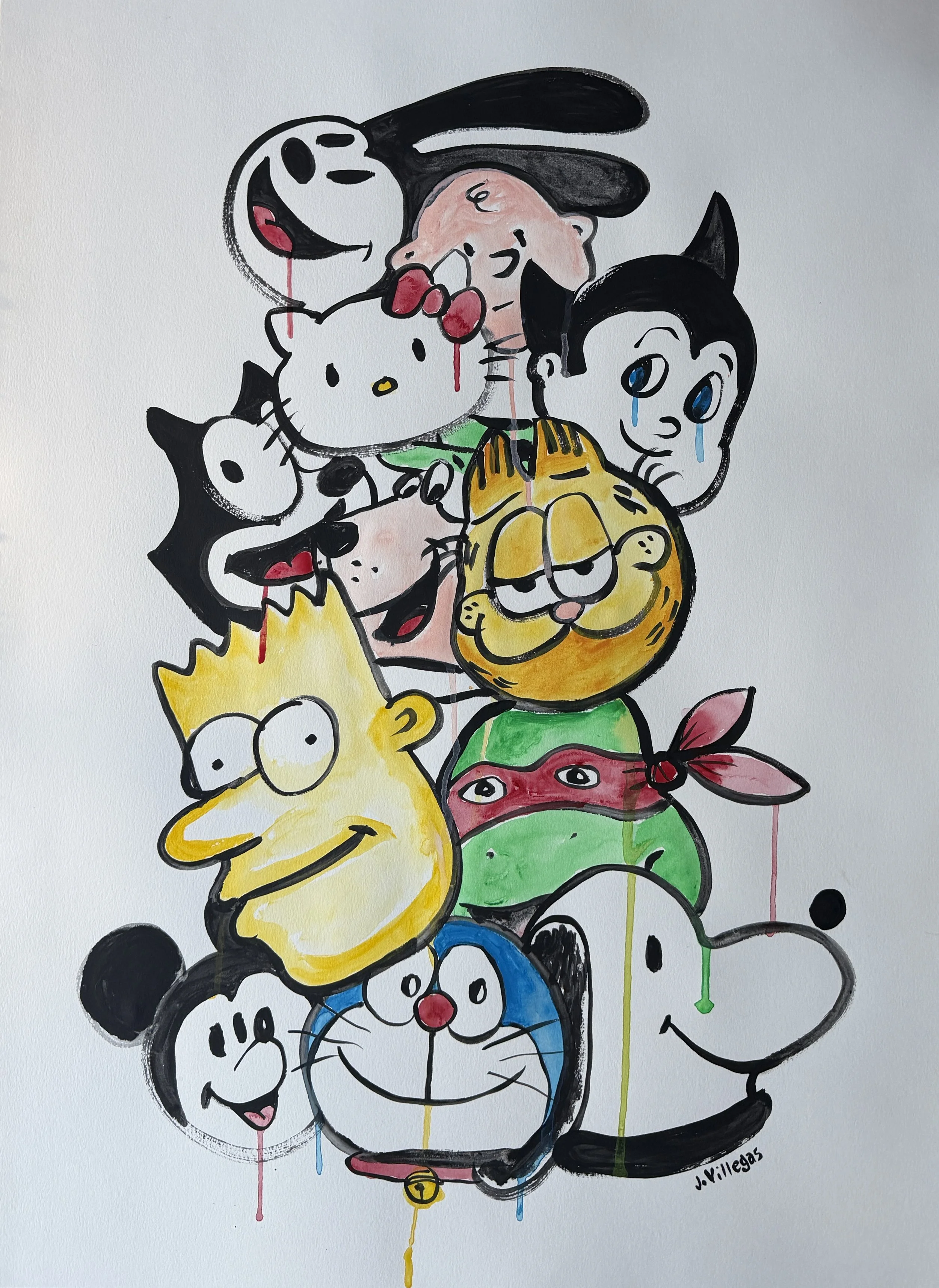 SUCH A CHARACTER, acrylic on paper, 32" x 24", 2026