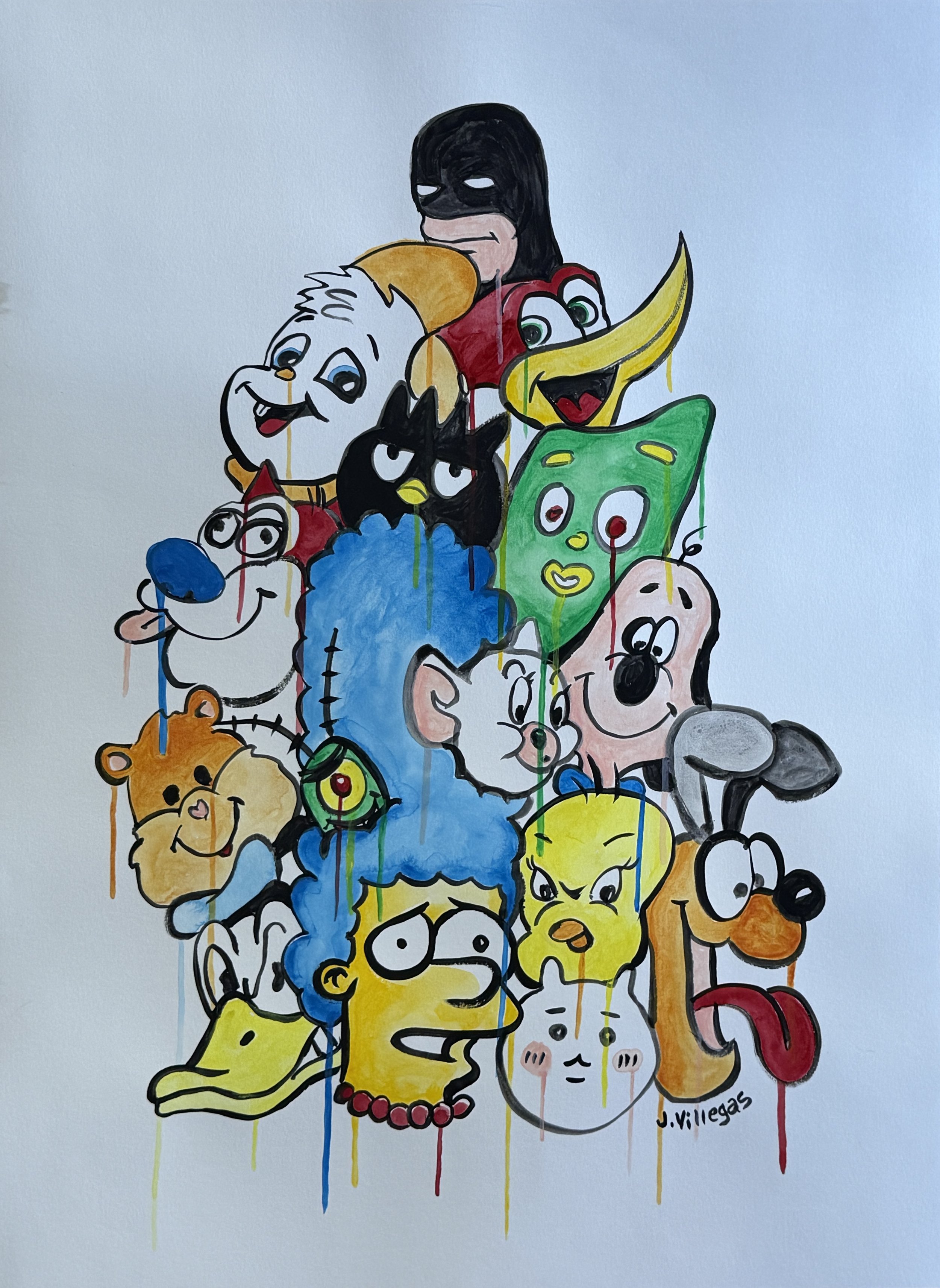 GROW UP, acrylic on paper, 32" x 24", 2026