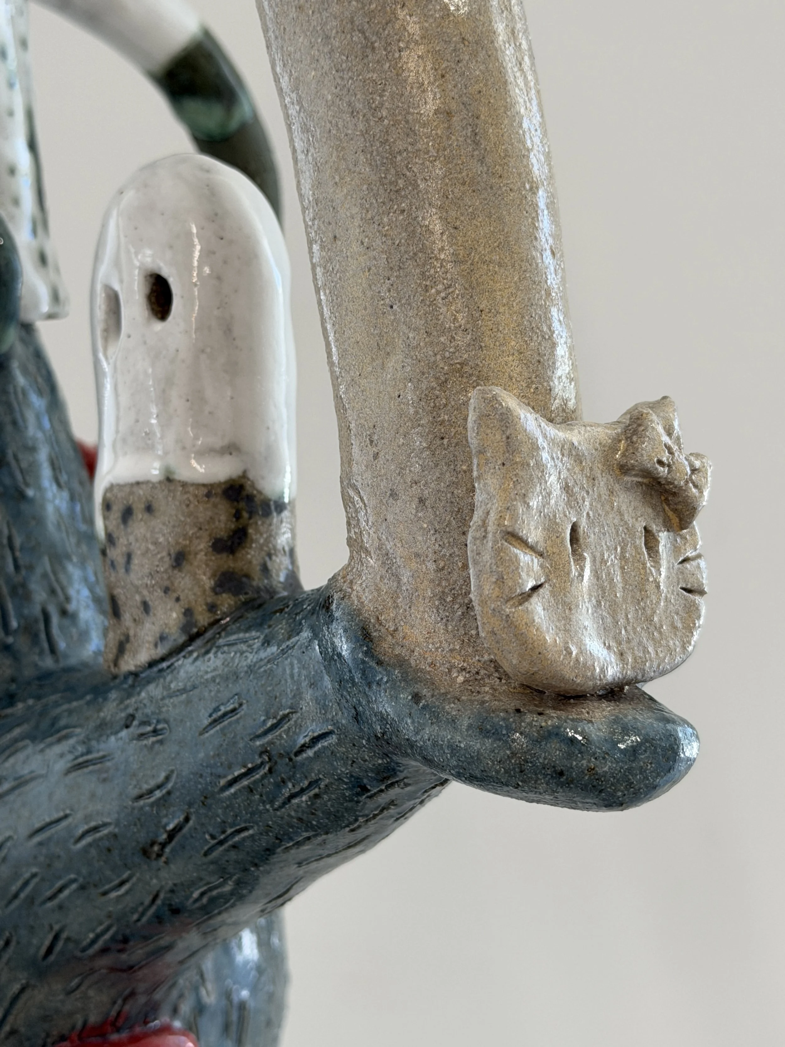 WHAT THE DOG DOIN?, glazed ceramic, 39” x 16” x 10”, 2026
