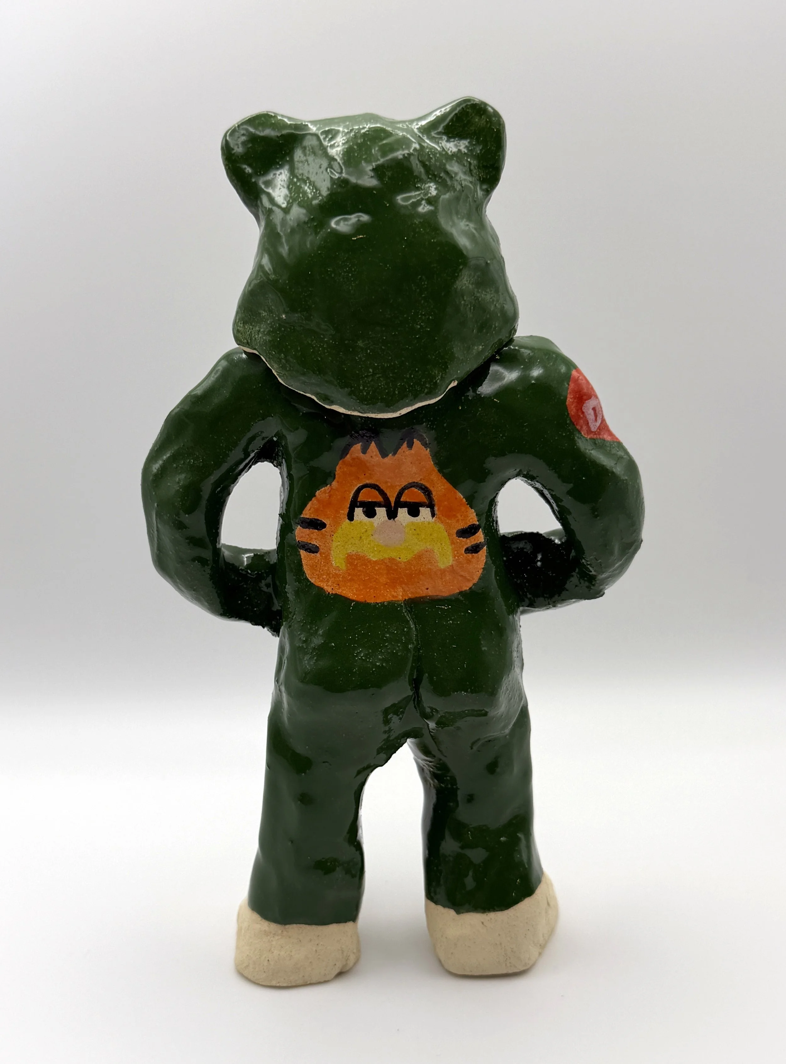 DRUG DEALER, glazed & bisque ceramic, 7.5” x 5” x 2”, 2026        

