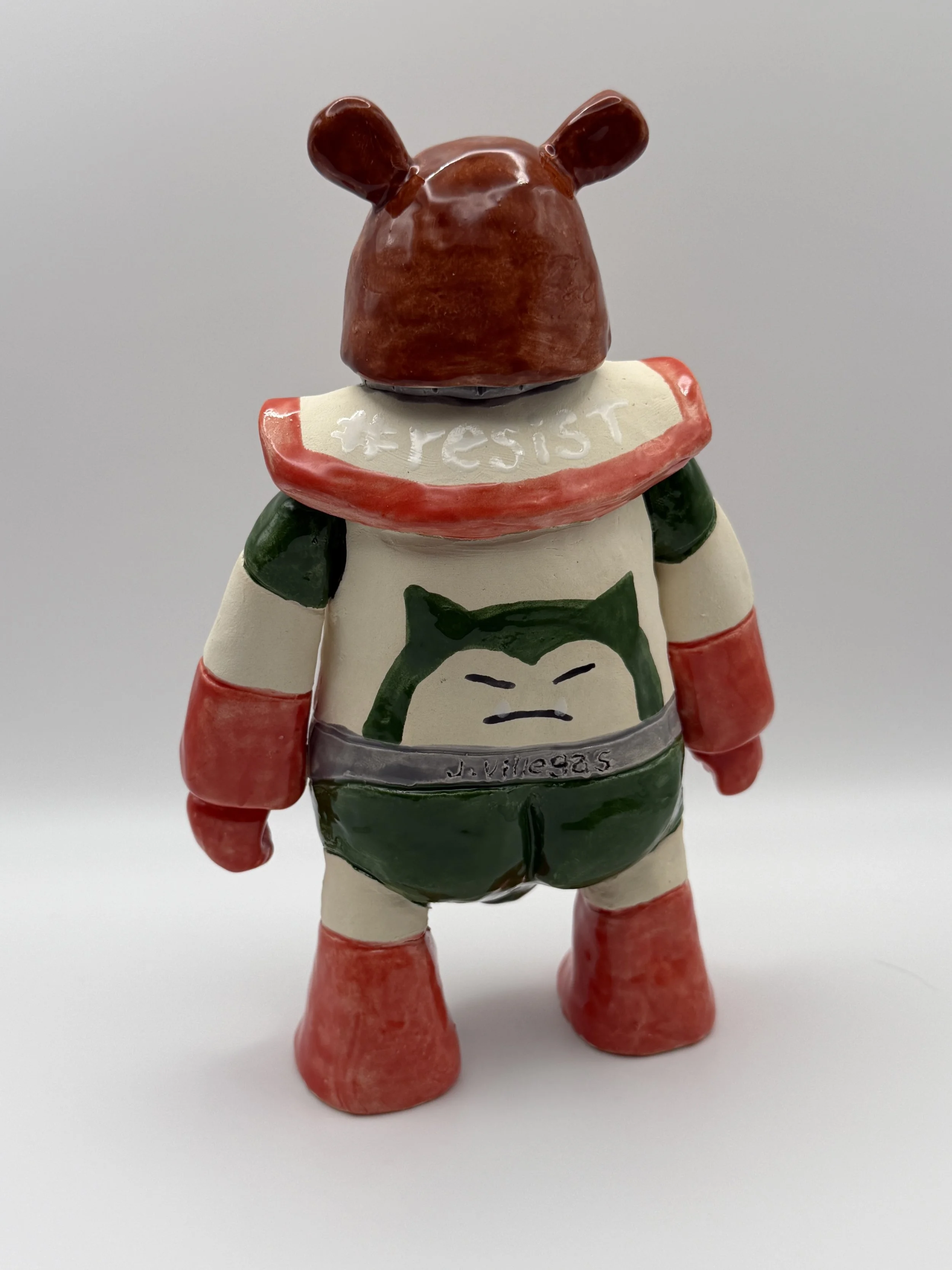 ROBO MEXIBEAR, glazed ceramic, 8" x 5" x 2.5", 2026