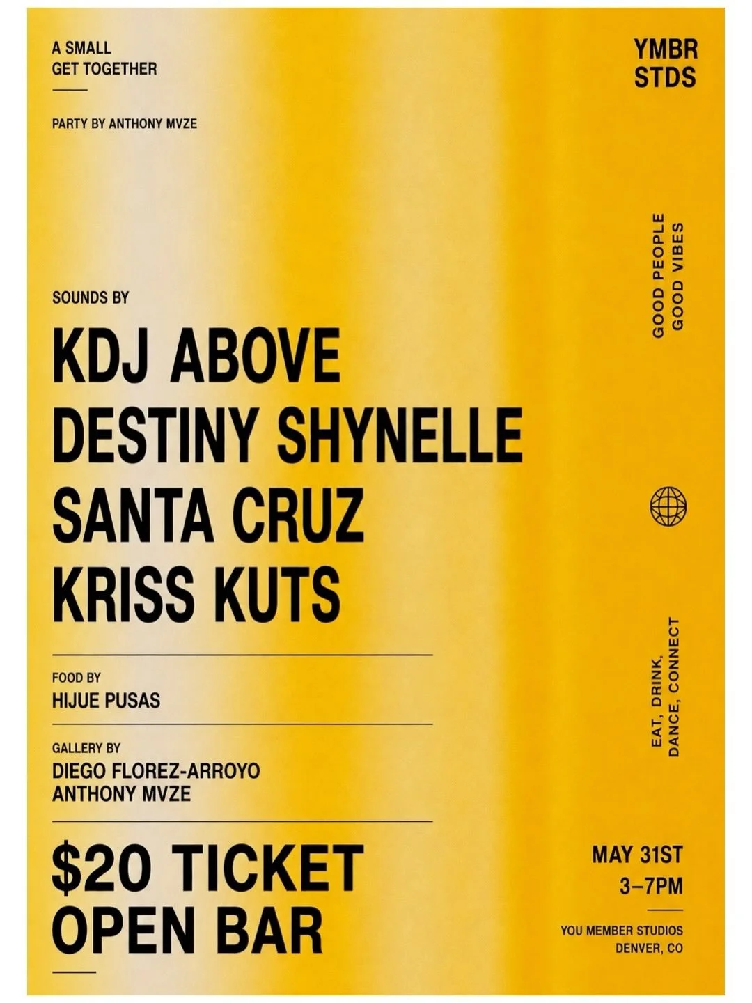 Denver, it&rsquo;s been a minute.

At the end of the month we&rsquo;re opening up the space for good people, good music, food, drinks, art, and connection. Just a small get together with people I love and creatives I&rsquo;m inspired by.

Sounds by K