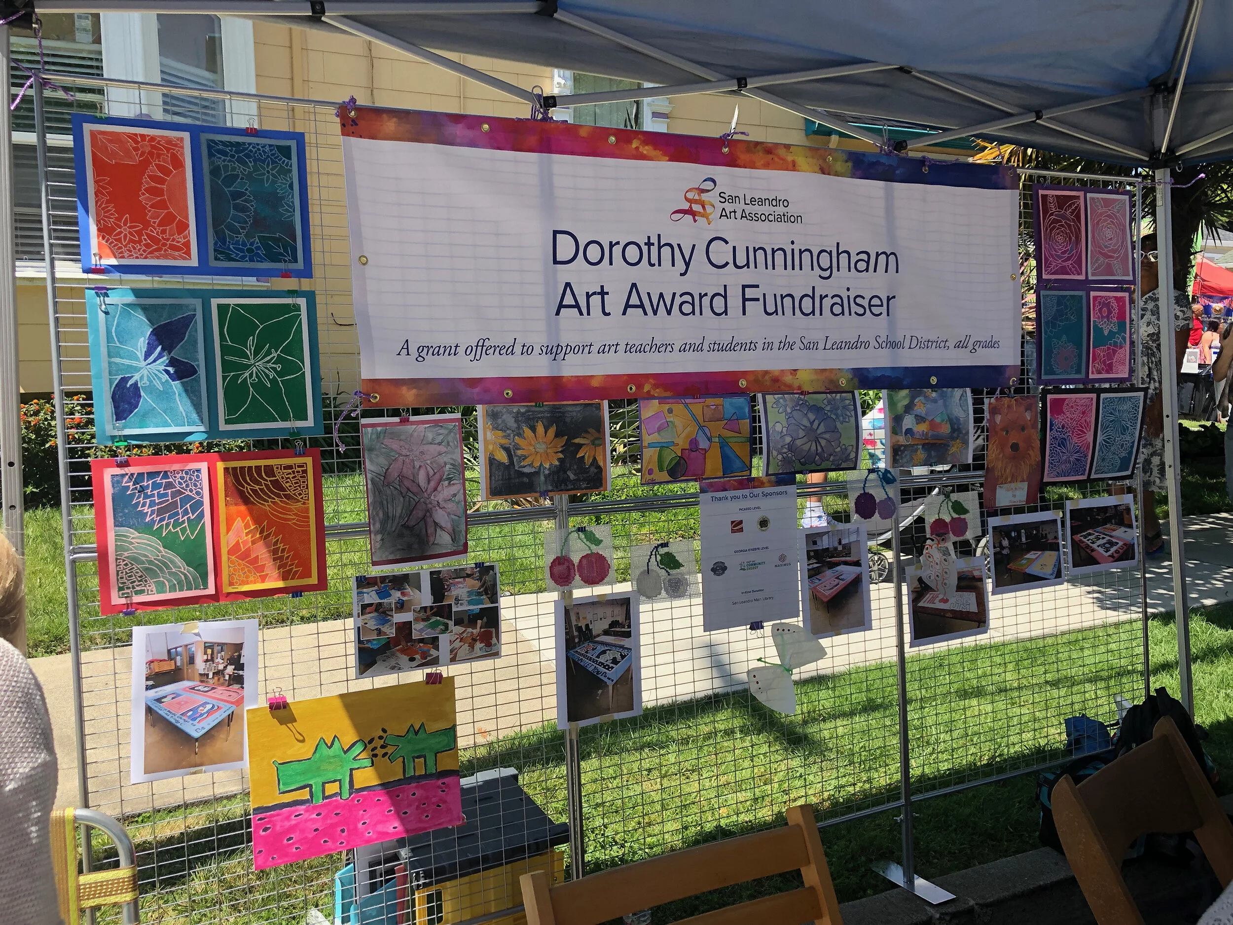 Display of artwork by children supported by our fundraising