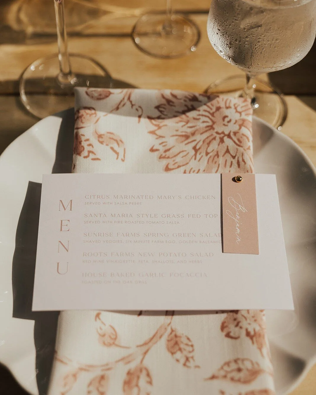 Because every detail matters — from the vows to the menus. š«¶š¼šš«
Pictured: Custom printed menus with pinned name card. 
VENDOR DREAM TEAM: 
Signage: @roseandwrench
Photography & Cinema: @heirlumephotography
Design, Planning, & Mana