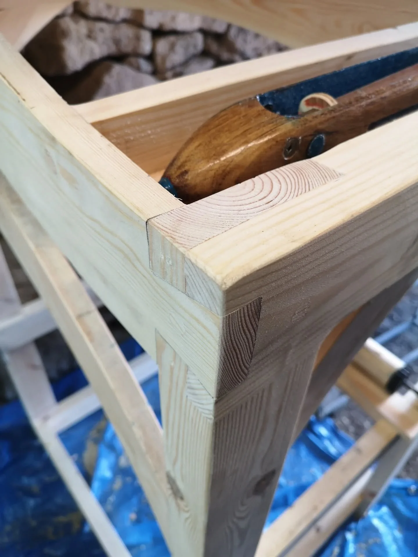 &bull; 5 YEARS &bull; Today, five years ago a loom was born.

Not just any loom. My loom, with eight shafts and a flying shuttle. With hand carved blocks and spliced lines. 

Designed and built way out west in Morvah in the shed of my sweetheart, a t