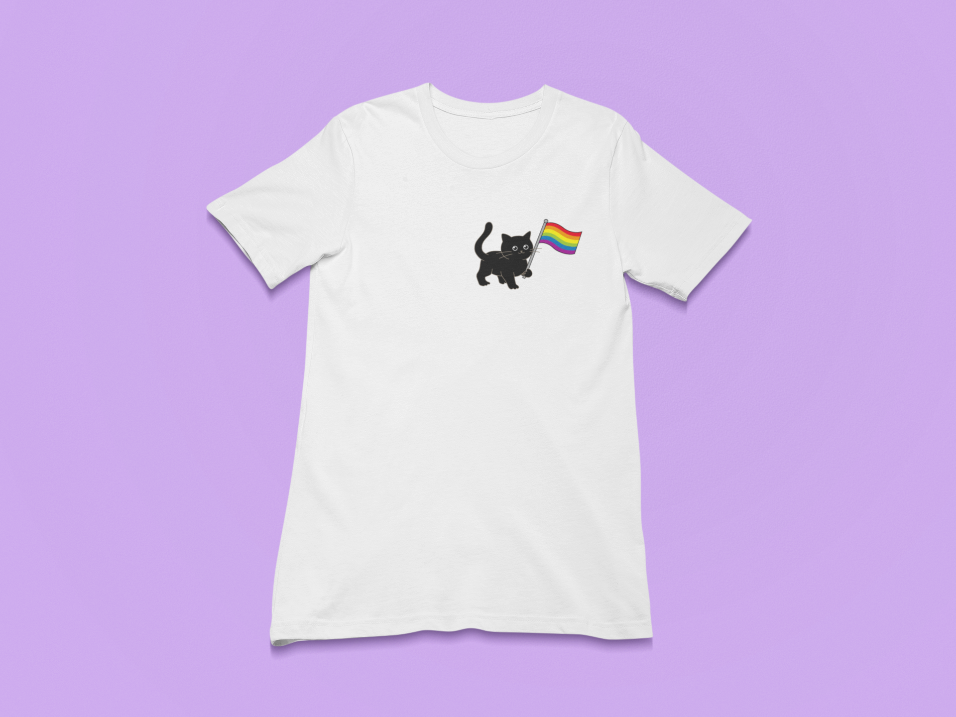 Cat with Pride Flag Shirt (14 Flags Available)