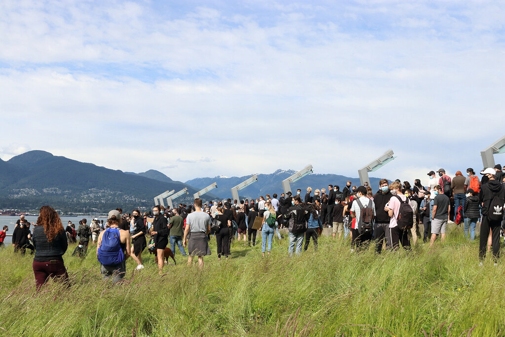 Crowd at the Black Lives Matter rally in Vancouver