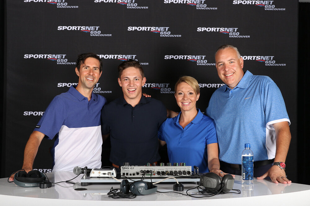 Troy Stecher with Sportsnet 650 hosts