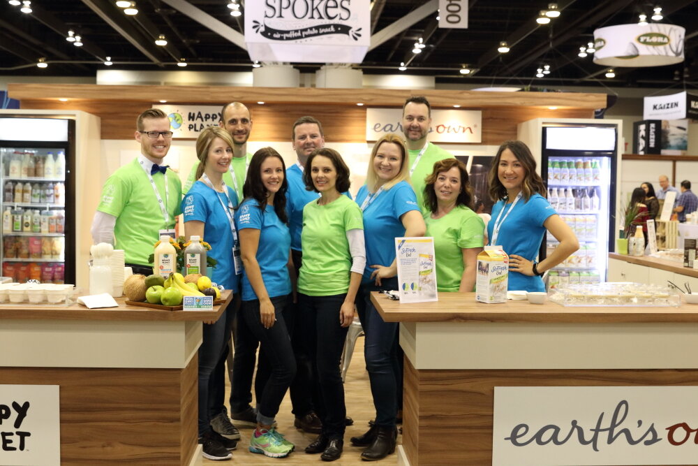 Exhibit booth team at tradeshow