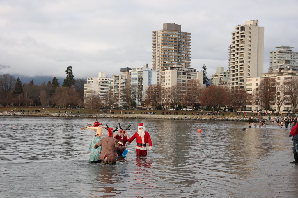 Santa at Polar Bear Swim