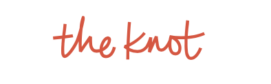 Text reading 'the knot' in red, handwritten font