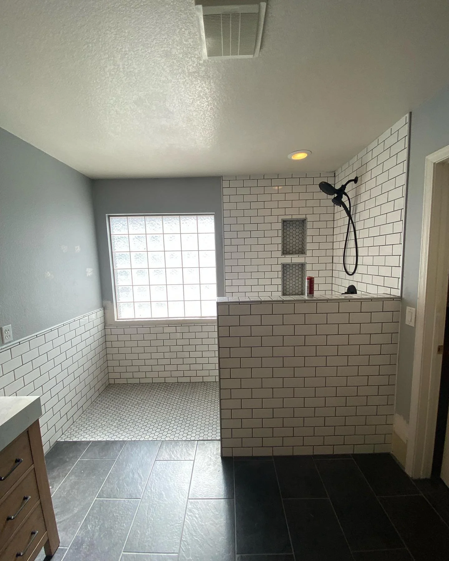 Swipe for the Before &amp; After photos, and a walkthrough video at the end! 👉🏼👉🏼 we had such a blast on this complete Master Bathroom  remodel in the Happy Valley - Lake Pleasant area of Peoria. Check out AmbitionRenovation.com for more before a