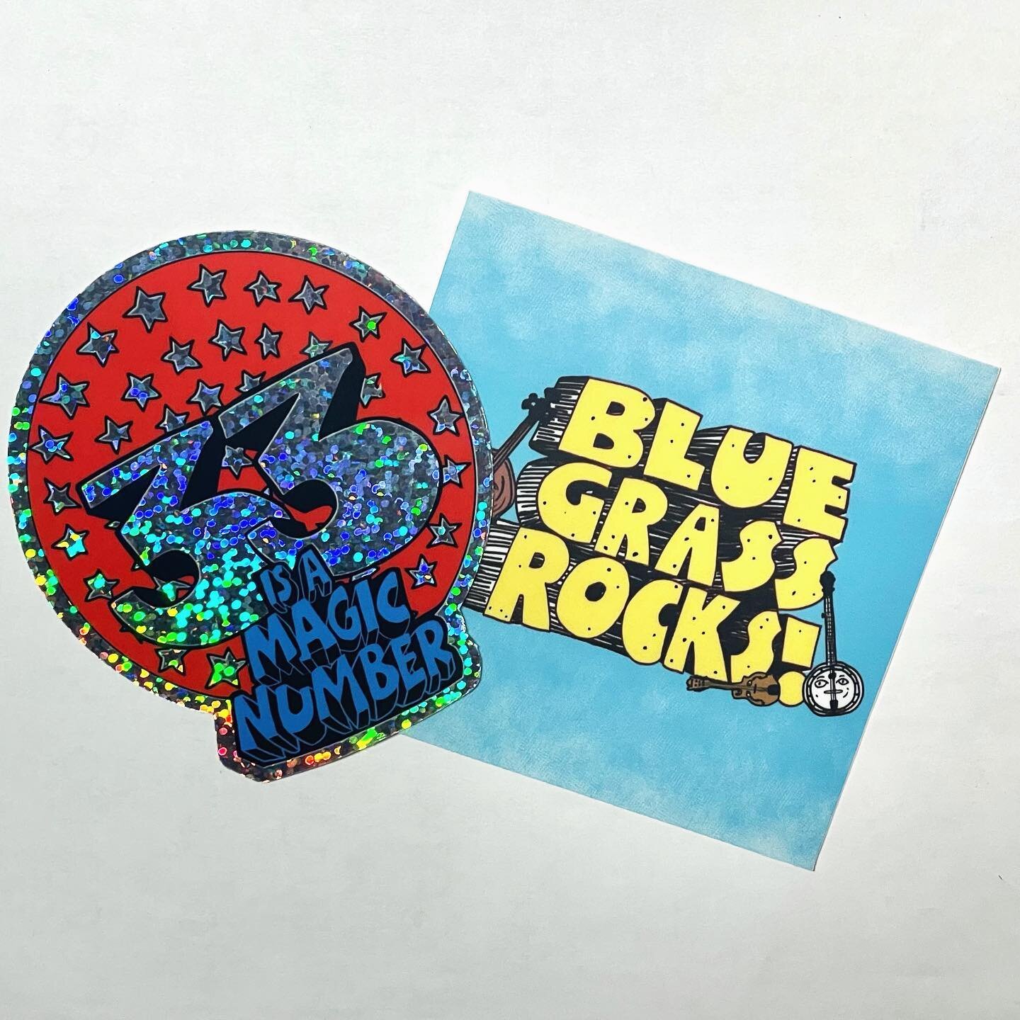 I like my Saturday morning cartoons like I like my bluegrass.. old and funky (err something like that).
Inspired by School House Rocks and powered by the number 33 - these stickers are ready for sticking!!!

Available at link in bio - www.meetmeatlot