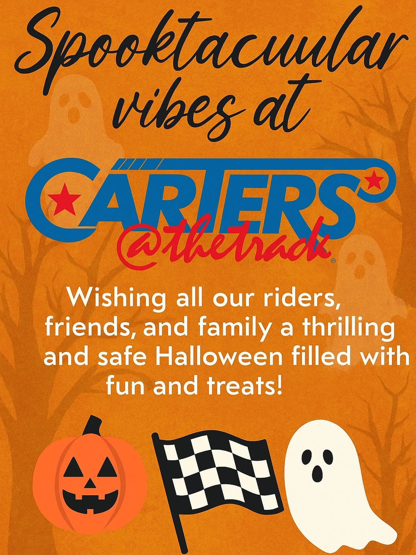 Wishing everyone a fun and safe Halloween! Enjoy the festivities, and remember to ride safely during the holiday season.
&bull;
#cartersatthetrack #ridesafe #motorcycle #happyhalloween