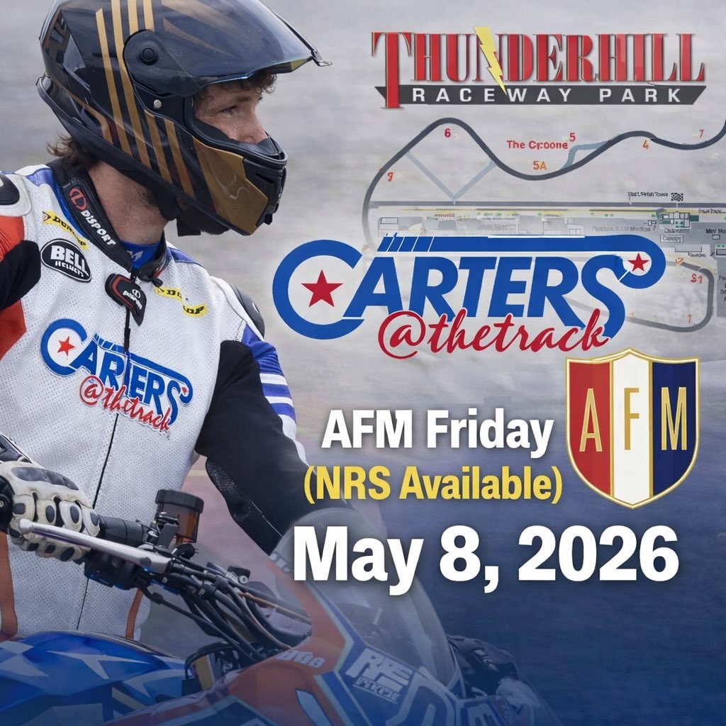 Join us Friday, May 8th, 2026 at Thunderhill Raceway and kick off an epic race weekend!
Whether you&rsquo;re getting dialed in for AFM racing 🚦on Saturday &amp; Sunday or just coming out for an incredible day of riding this day is for YOU.

Not raci