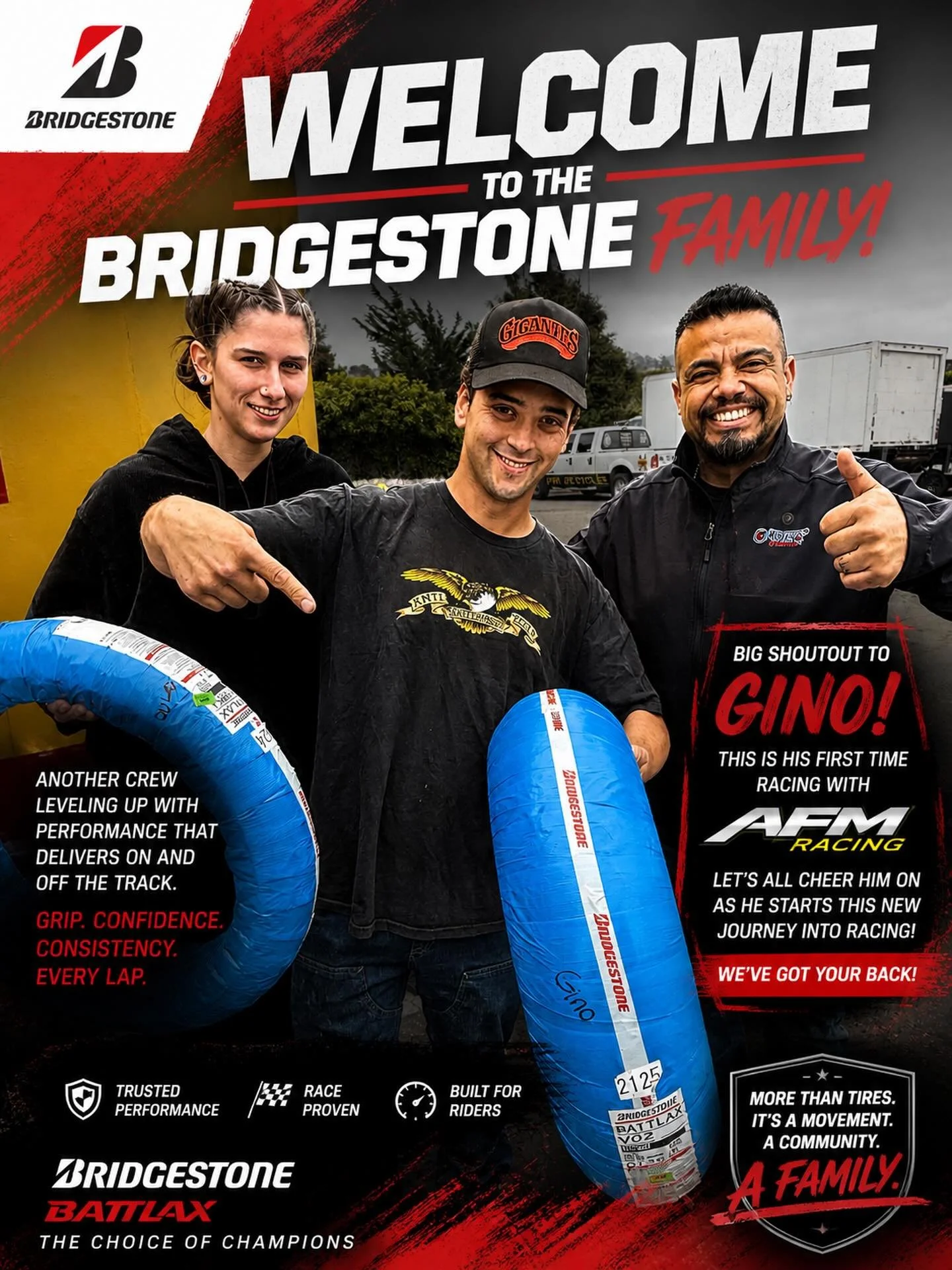🔥 WELCOME TO THE BRIDGESTONE FAMILY! 🔥
@brakebleedr 

Another crew leveling up and trusting the performance that delivers&mdash;on and off the track 💪🏁

There&rsquo;s nothing better than seeing riders come together, geared up and ready to push li