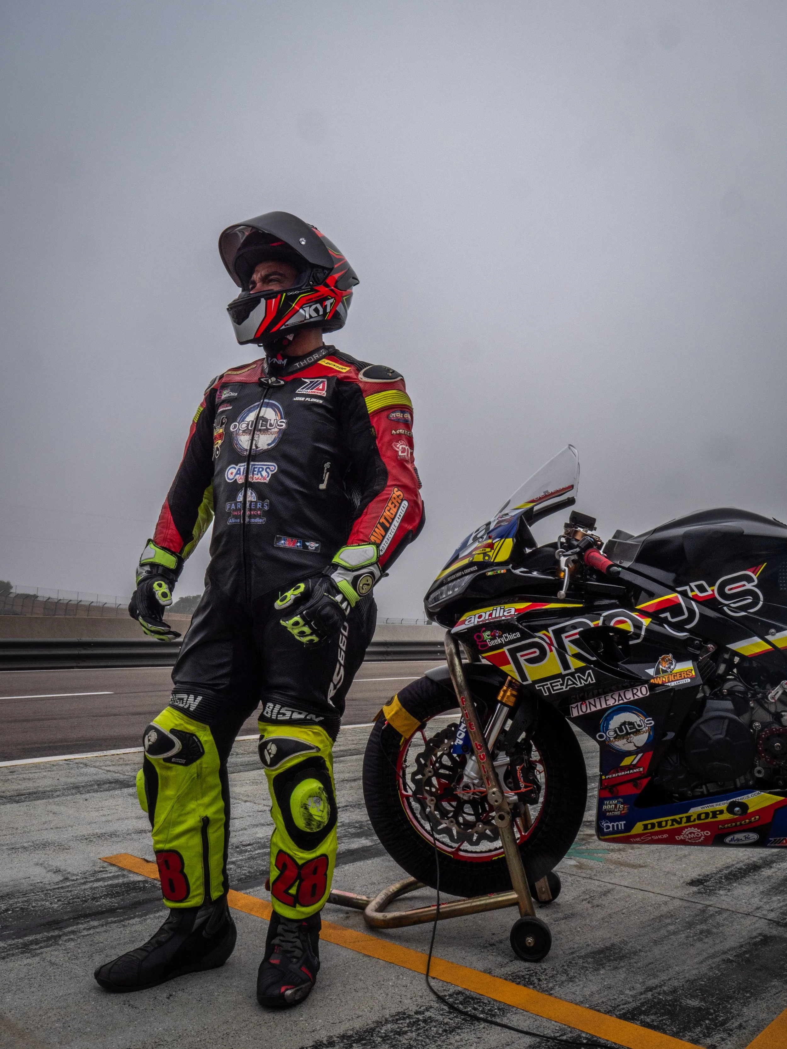 Jose Flores Racing with MotoAmerica in Weather Tech Laguna Seca observing the foggy weather. 