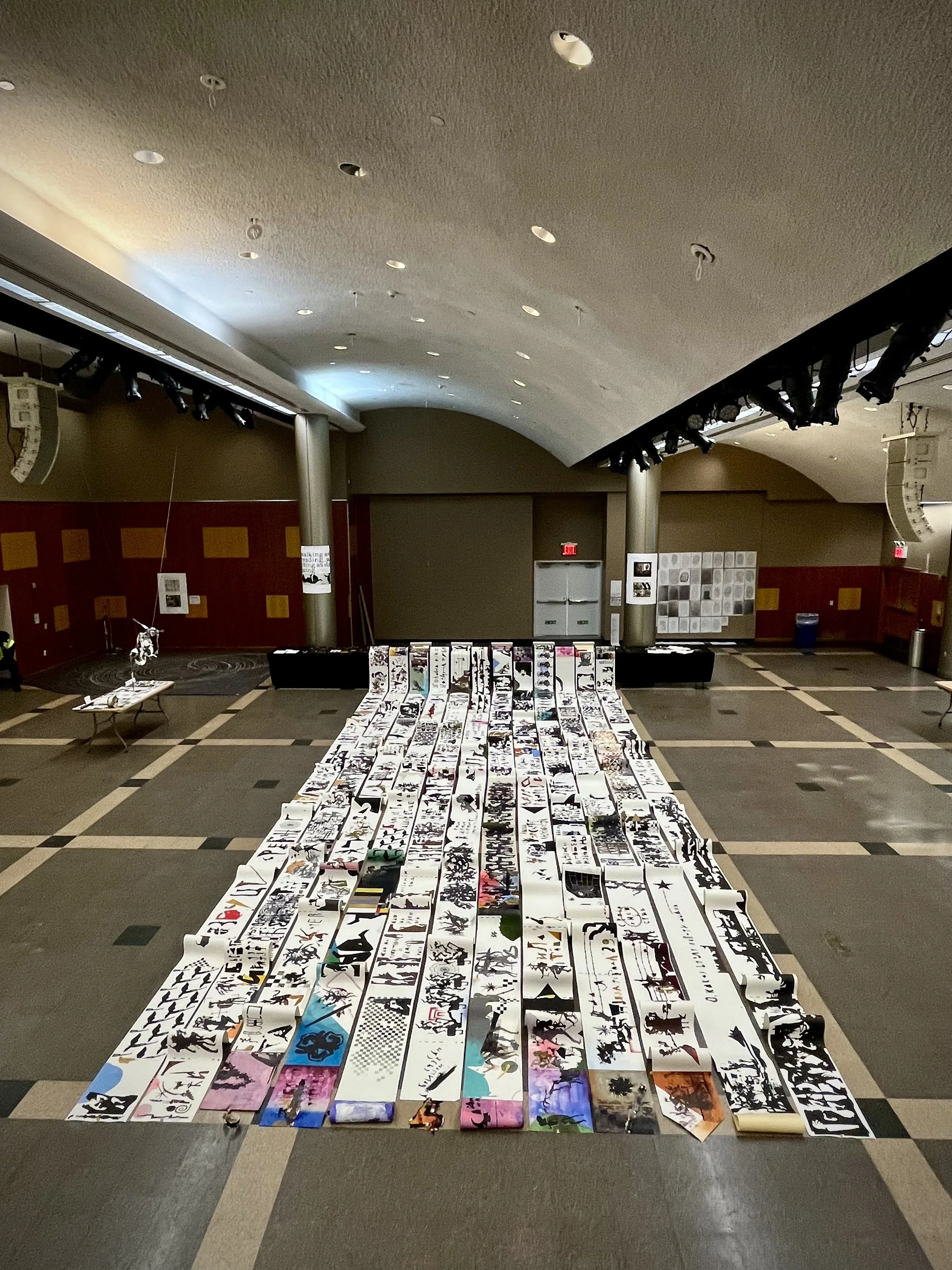 Paradajz Lost, installation of 12 scrolls, waves, talas, Zrenjanin, Slavko Djuric, NYC