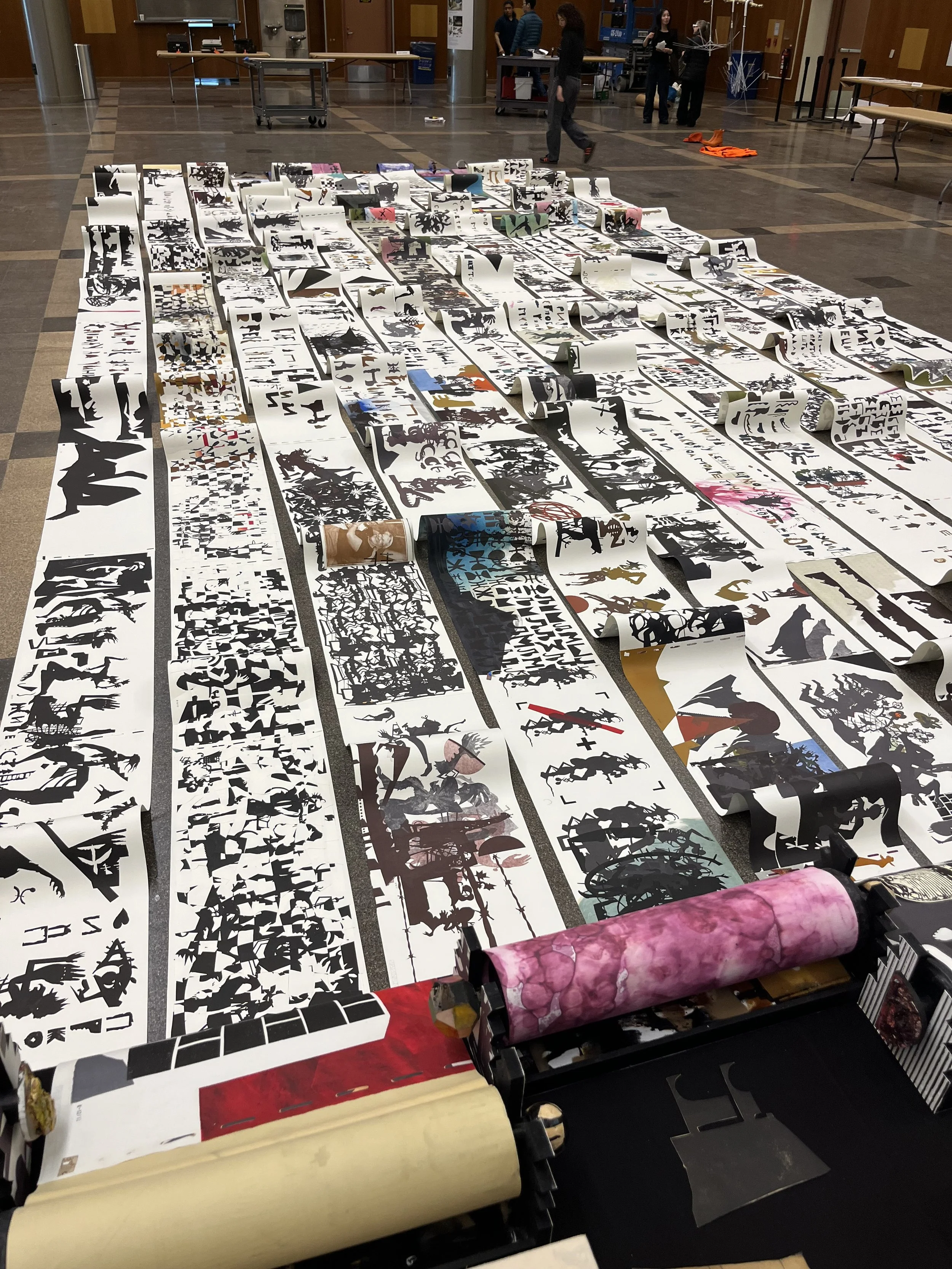 Paradajz Lost, installation of 12 scrolls, waves, talas, Zrenjanin, Slavko Djuric, NYC