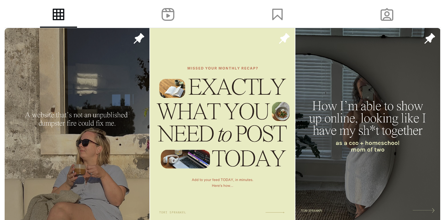 pinned post ideas for instagram
