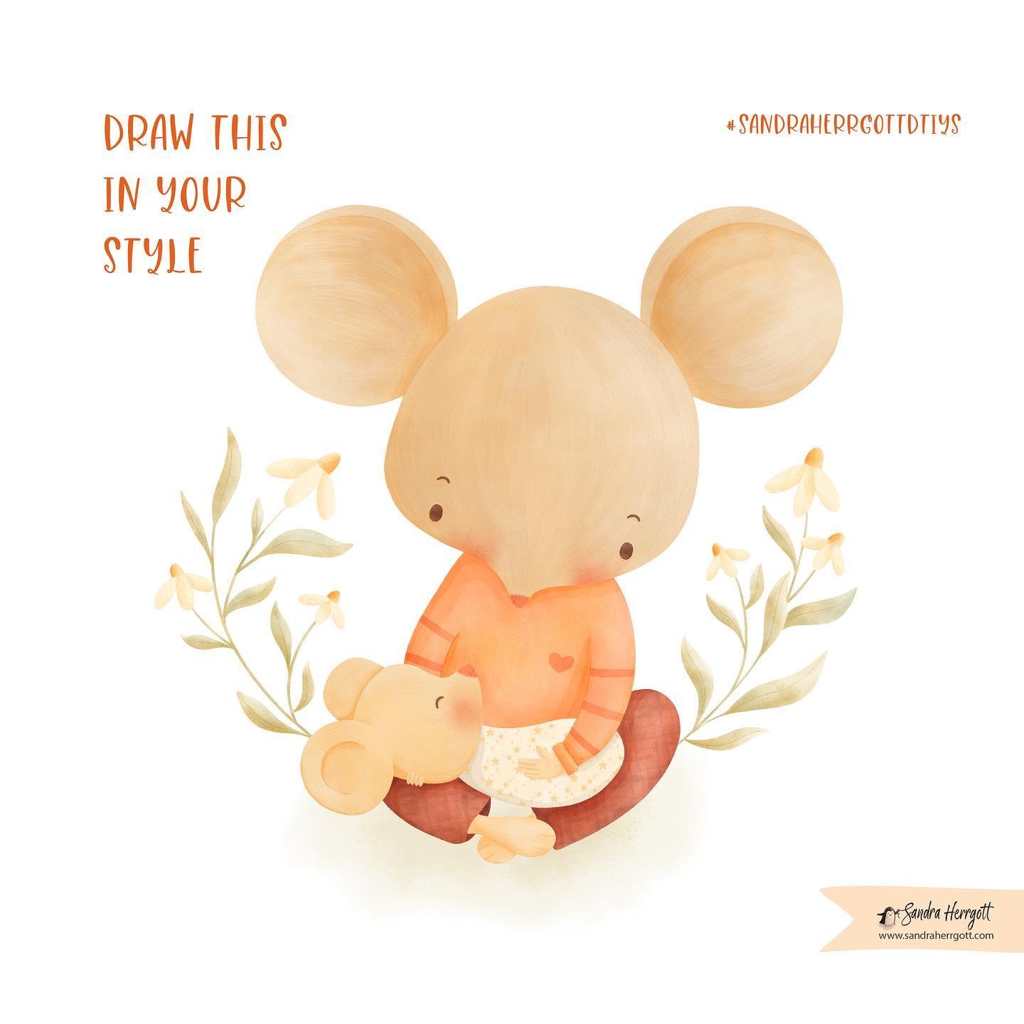 You are invited to join my second draw this in your style challenge: Mama Mouse with little one. Swipe to see the colouring time lapse.
.
You can get the coloring in template for free plus some other freebies, when you subscribe to my newsletter.
.
D