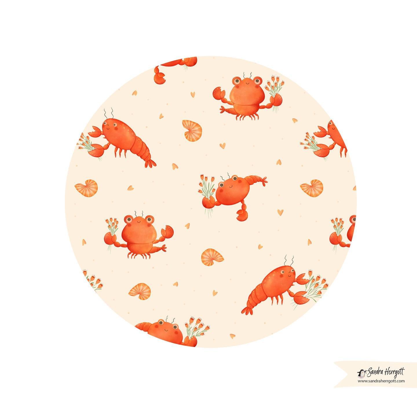 And here are the three lobster friends all together. Swipe to see some Color options and mock-ups. Which one is your favourite?
.
I have submitted the dark blue version to the current #spoonflowerchallenge of crustacean-core. You can vote for your fa