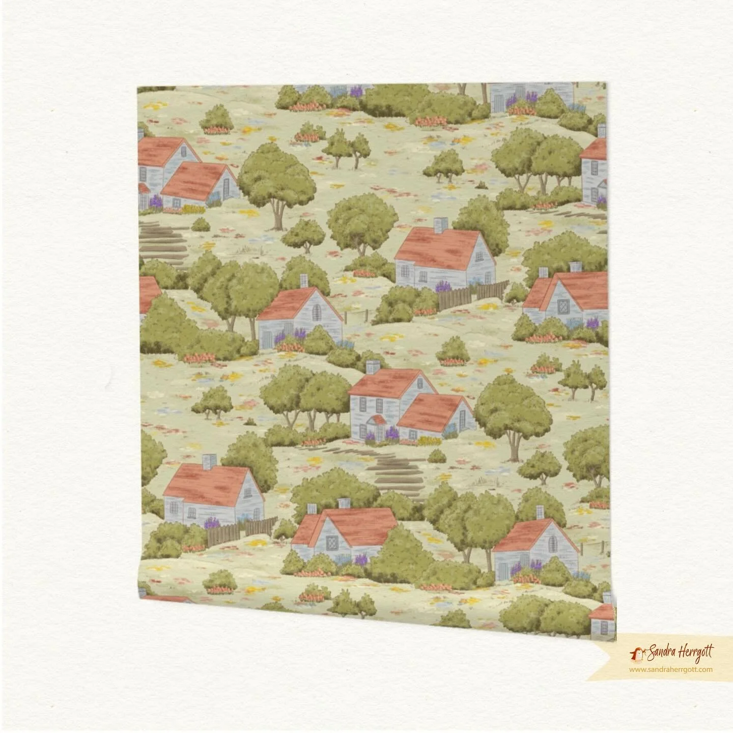 This is my entry for the current &ldquo;Tapestry Garden&rdquo; #spoonflowerchallenge.
.
This reminded me of home where I grew up with the rolling hills and pretty fields.
.
I submitted the light green option. Which one do you like best?
.
You can vot